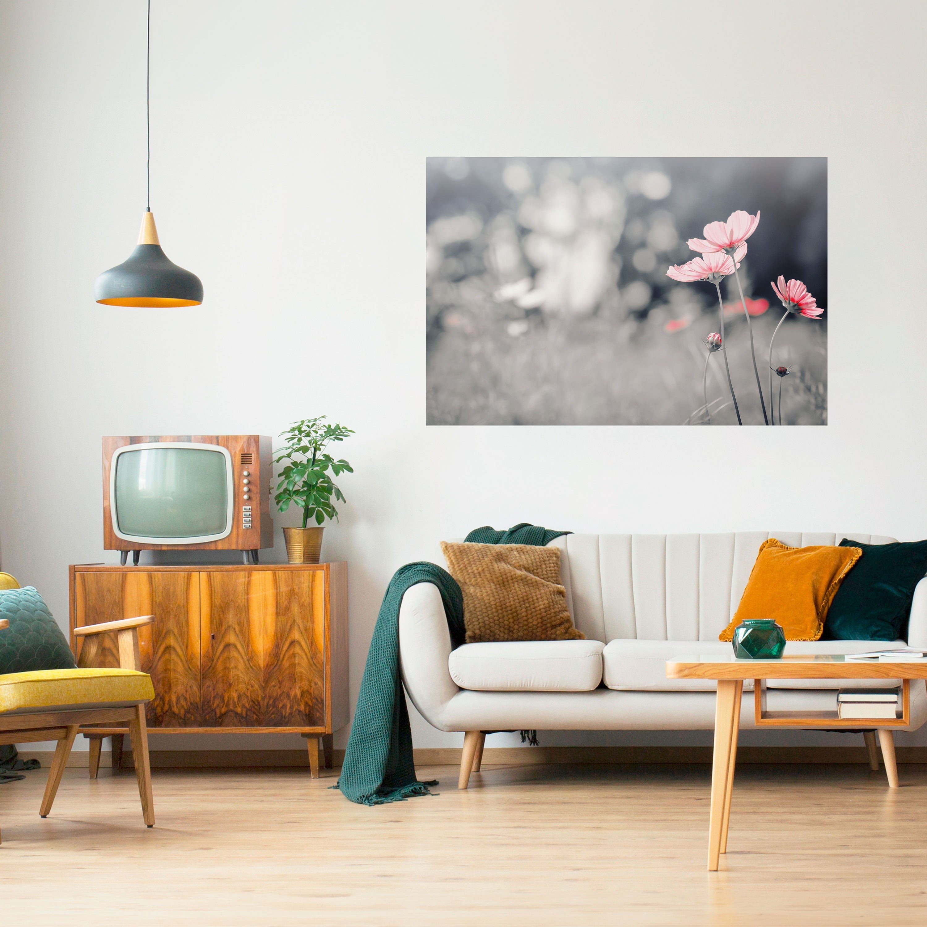 Affiche horizontale autocollante « Subtil Petal Dance »