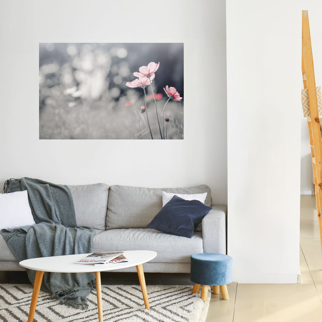 Affiche horizontale autocollante « Subtil Petal Dance »