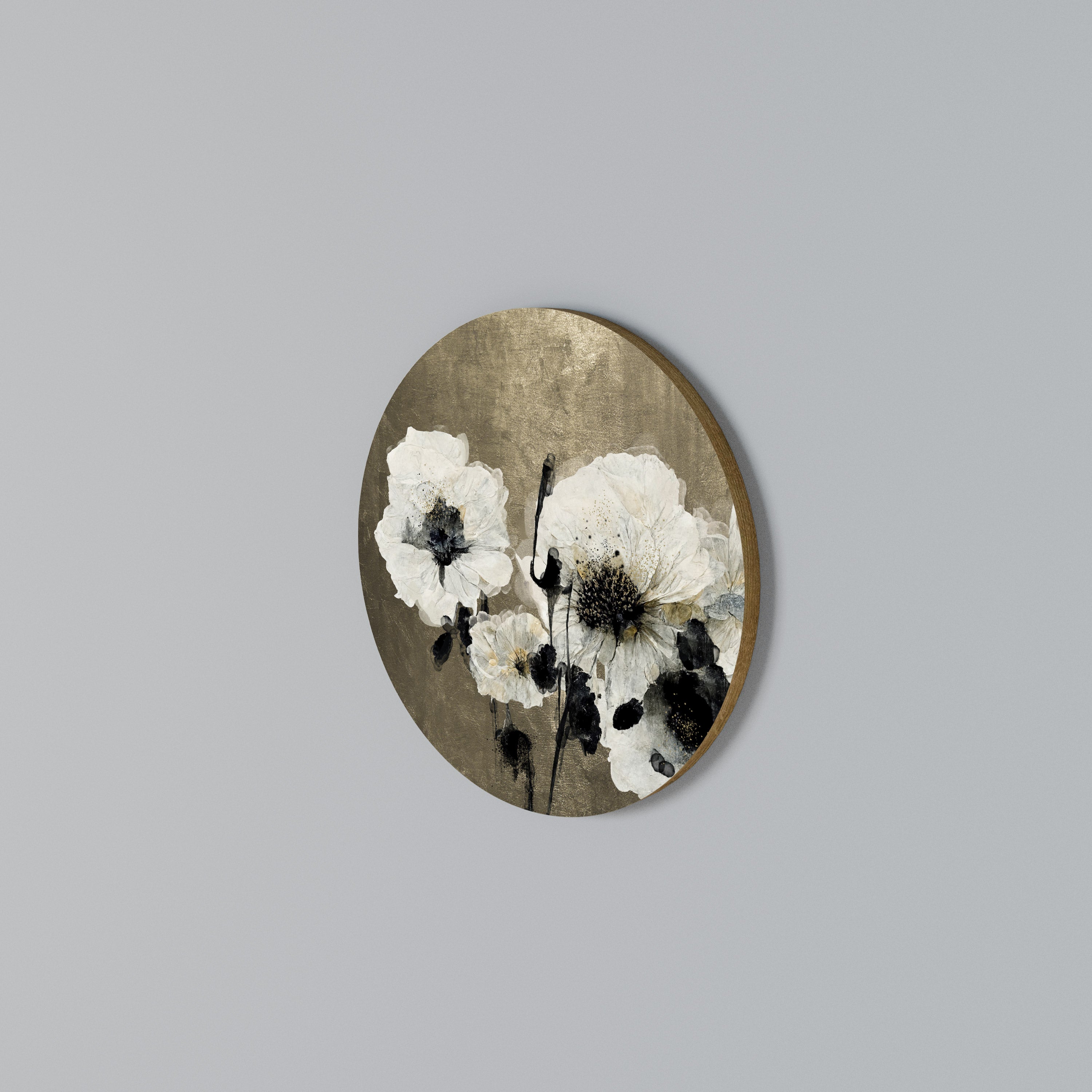 HARMONY IN WHITE Round Wall Art