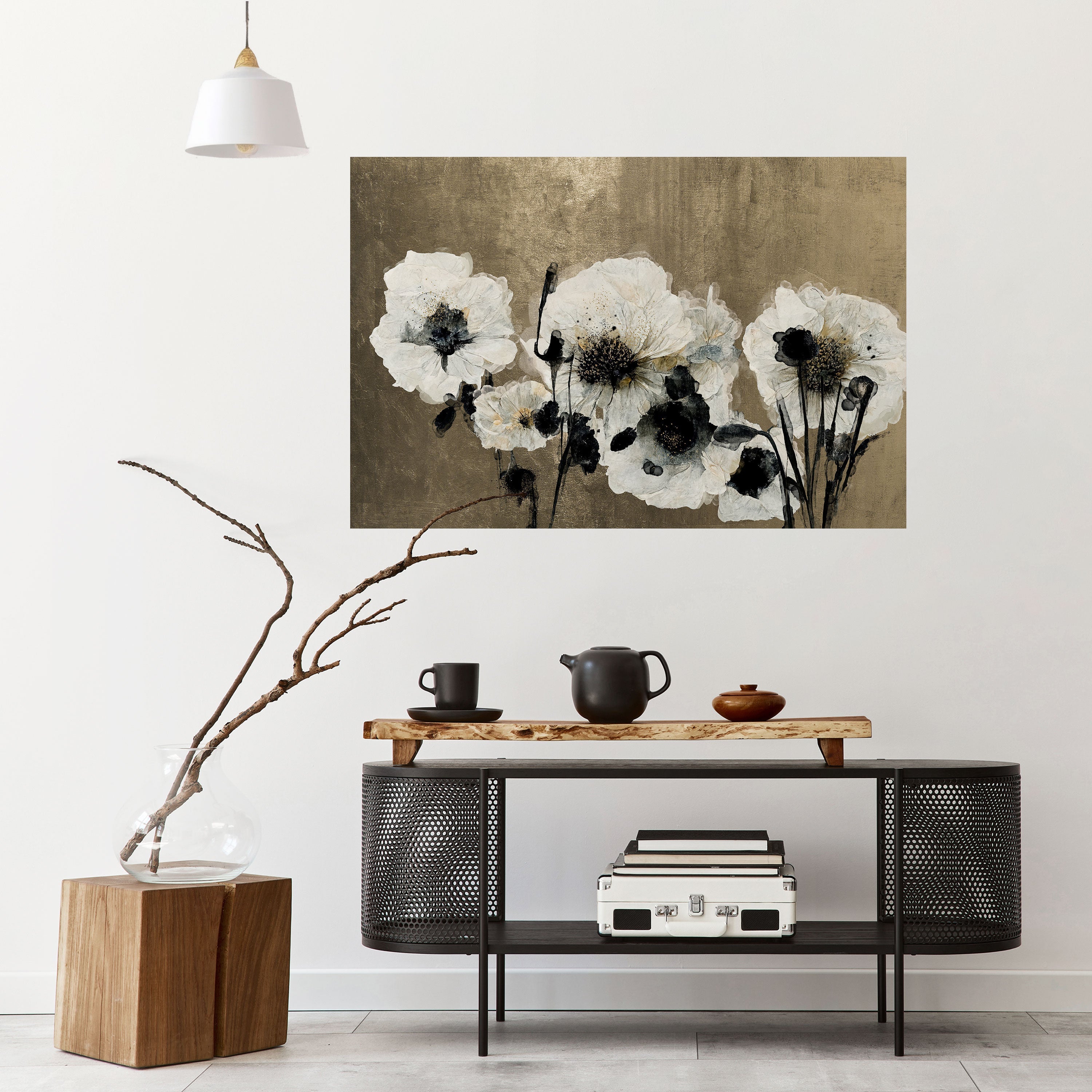 Affiche horizontale autocollante « HARMONIE EN BLANC »