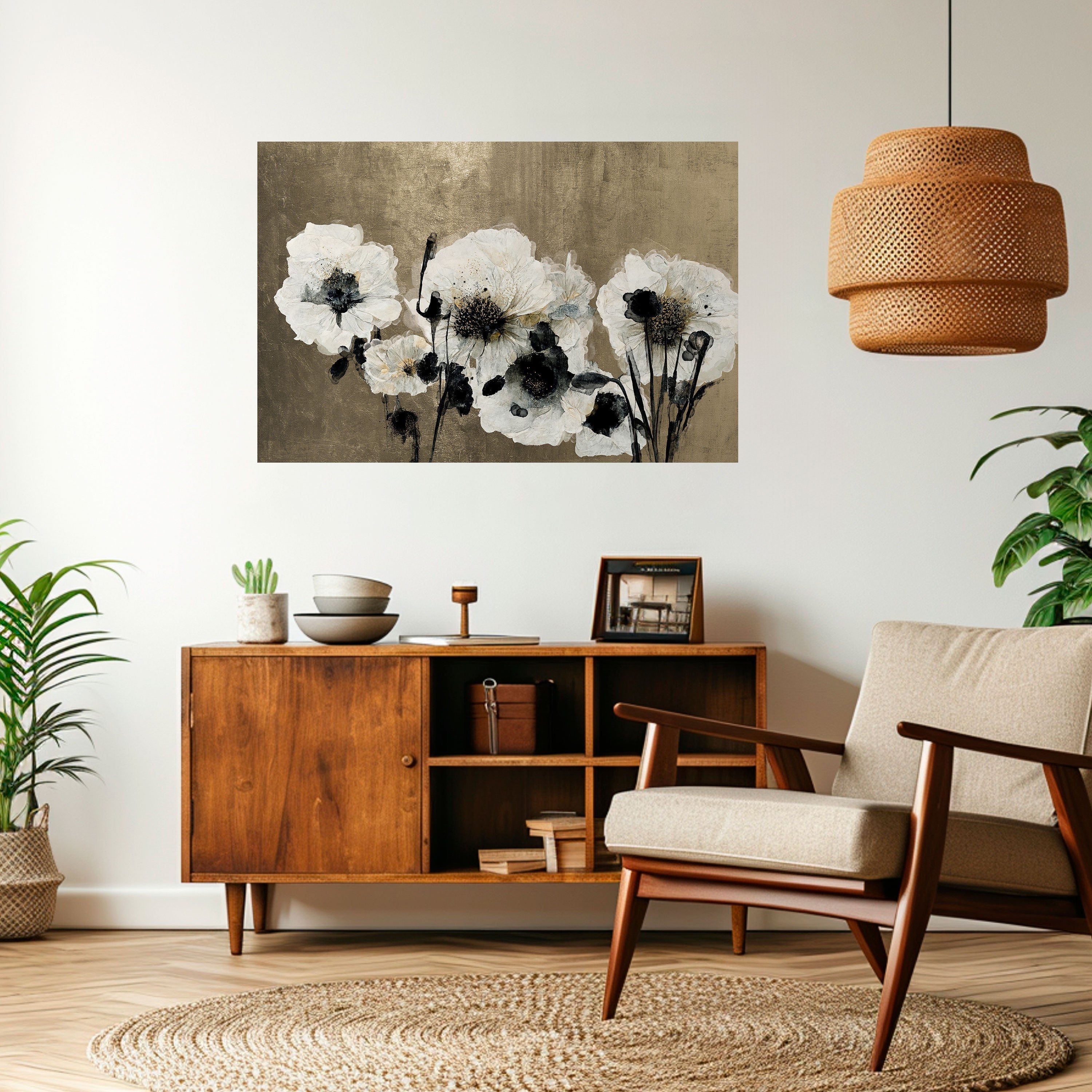 Affiche horizontale autocollante « HARMONIE EN BLANC »