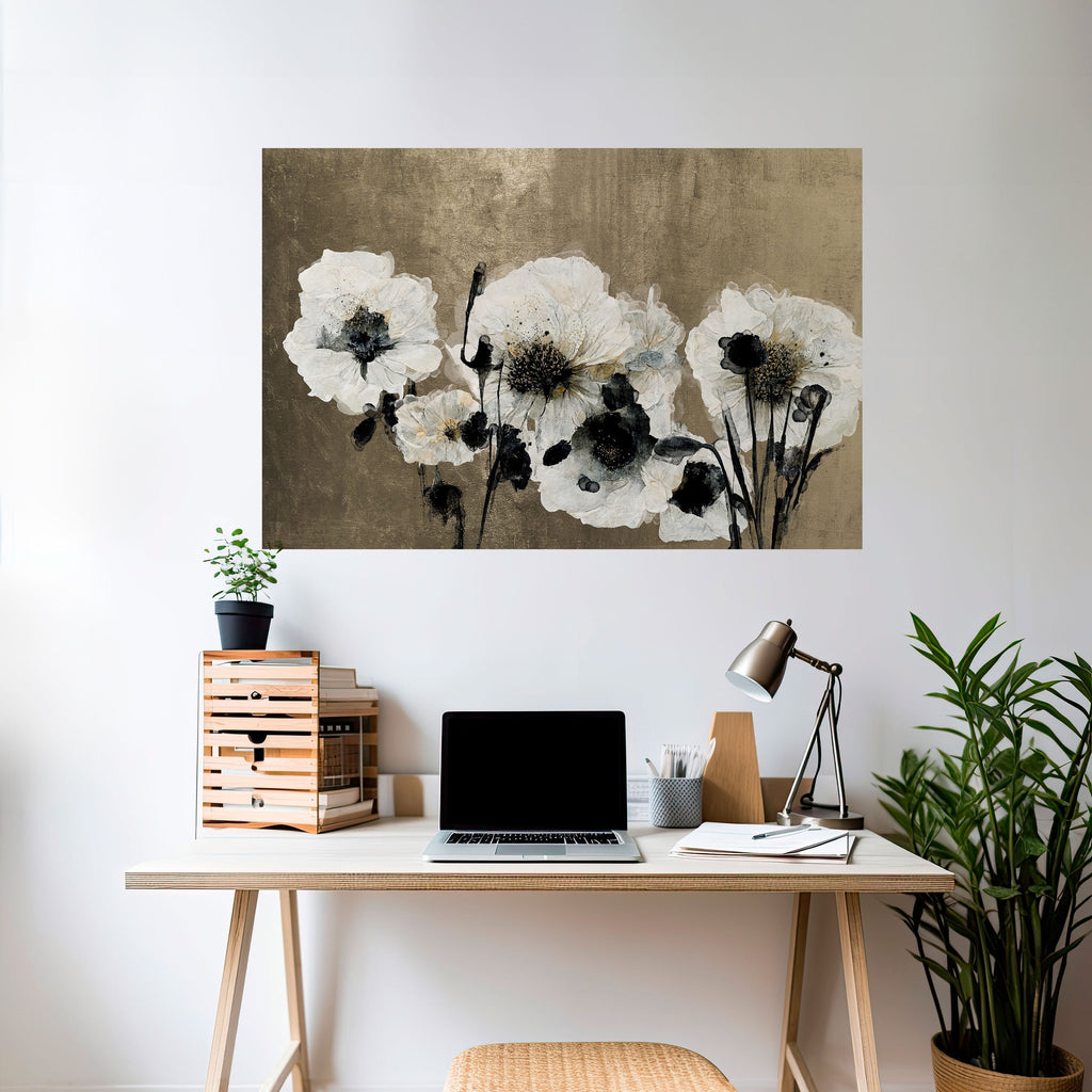 Affiche horizontale autocollante « HARMONIE EN BLANC »