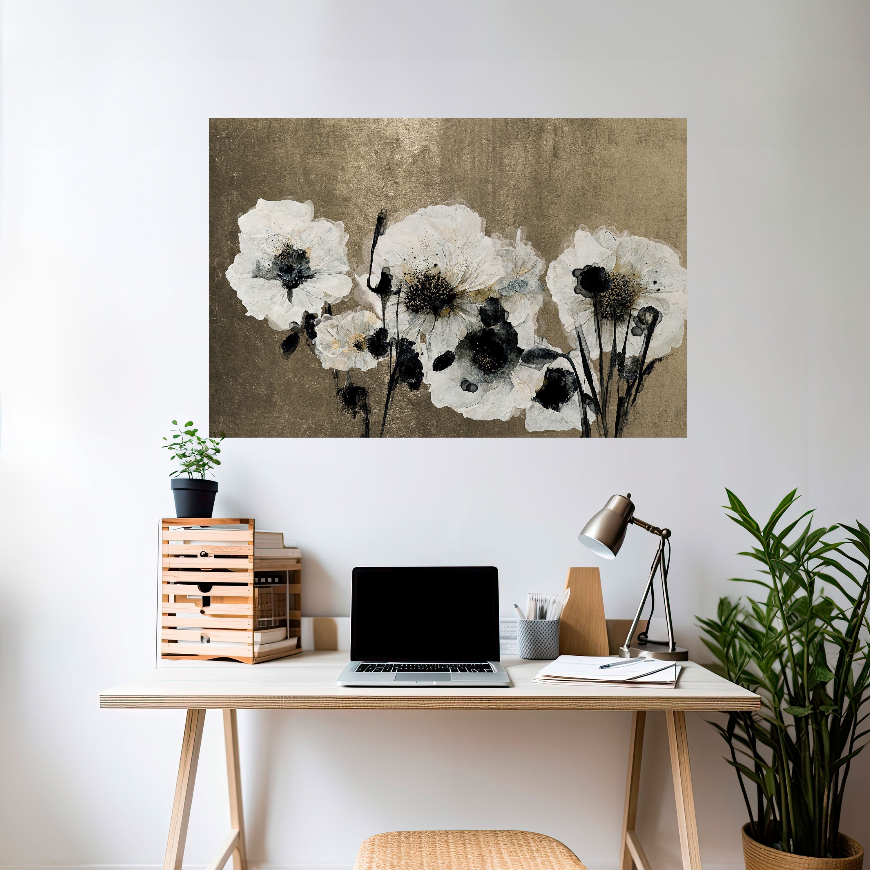 Affiche horizontale autocollante « HARMONIE EN BLANC »