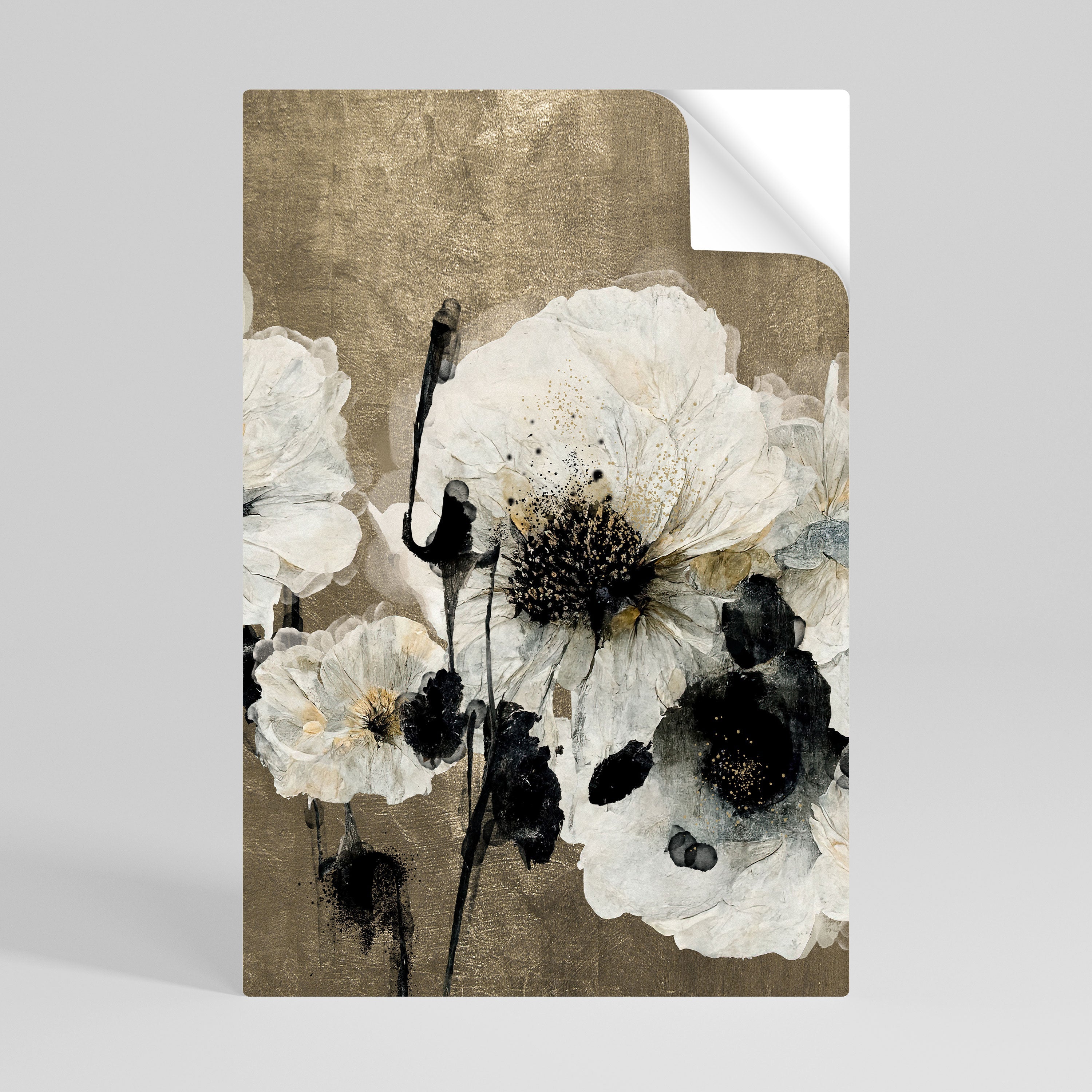 Affiche verticale autocollante « HARMONIE EN BLANC »