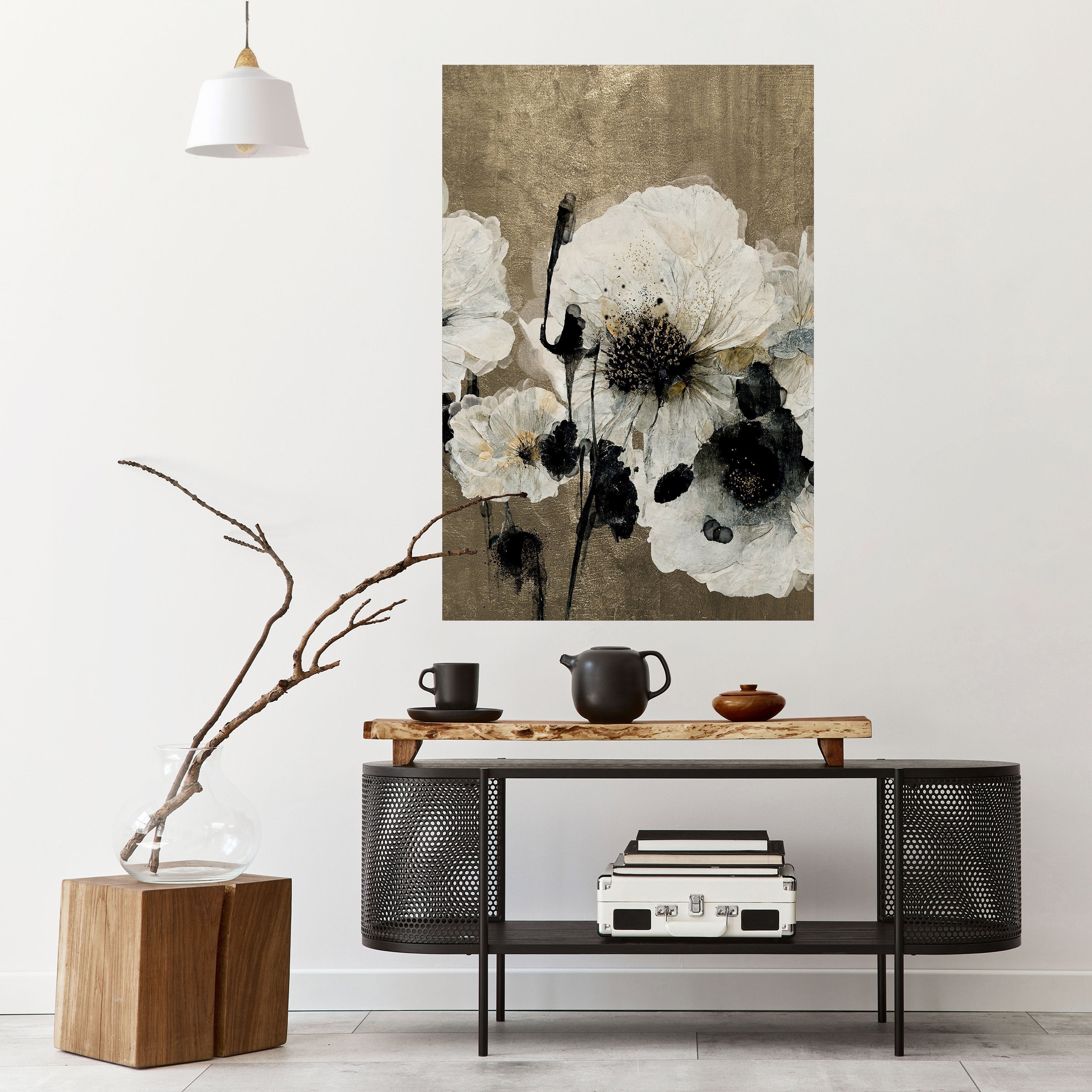 Affiche verticale autocollante « HARMONIE EN BLANC »