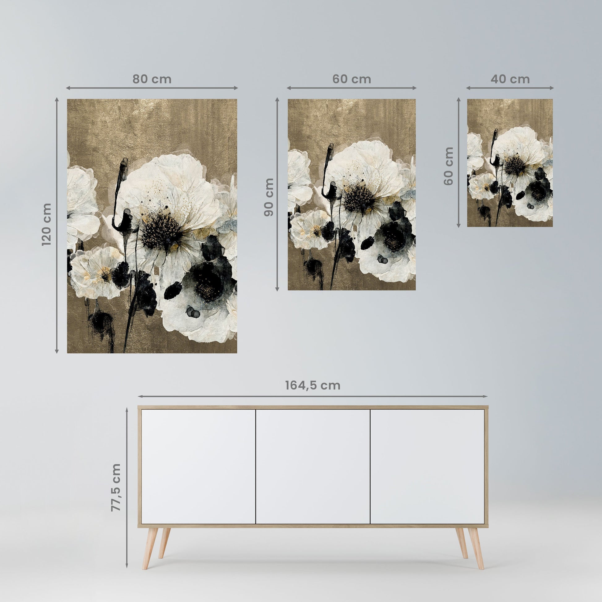 Affiche verticale autocollante « HARMONIE EN BLANC »