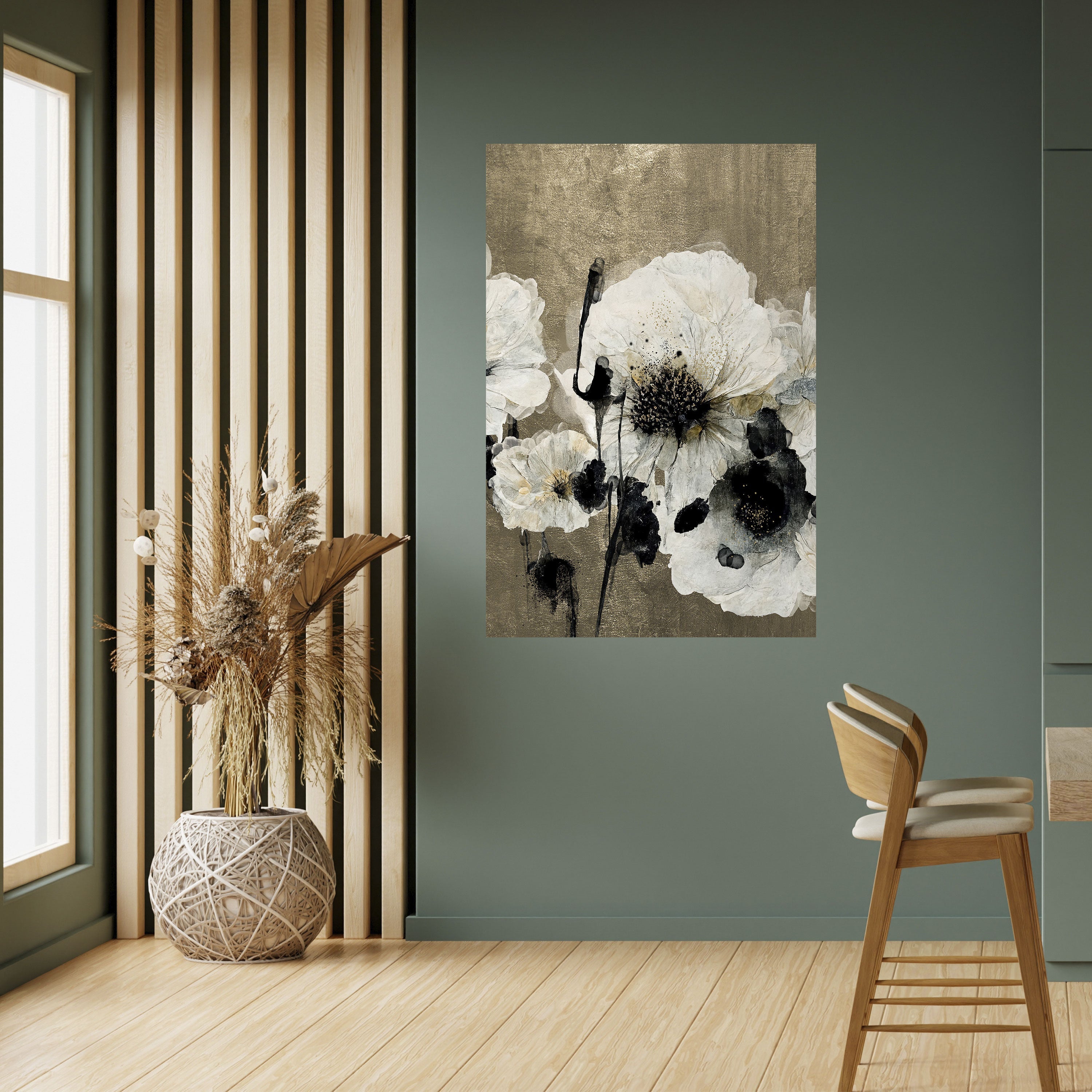 Affiche verticale autocollante « HARMONIE EN BLANC »