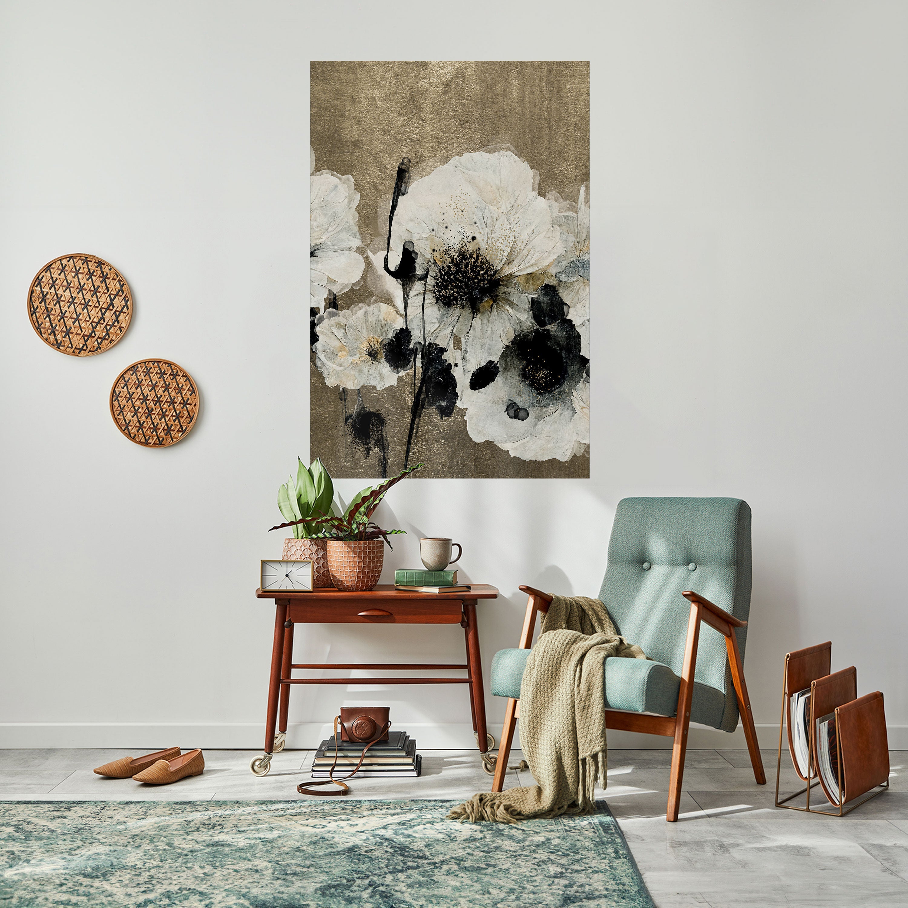 Affiche verticale autocollante « HARMONIE EN BLANC »