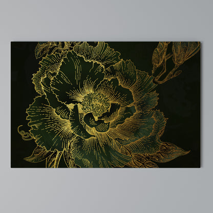 MIDNIGHT FLORAL GLIMMER Horizontal Canvas Print
