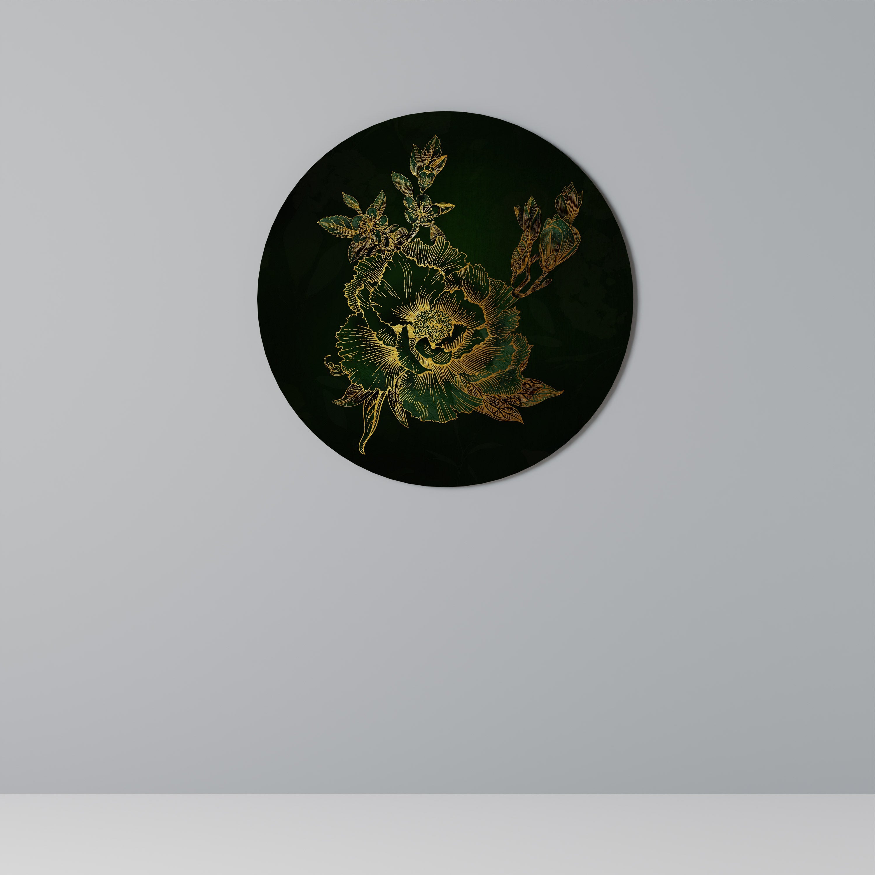 Décoration murale ronde MIDNIGHT FLORAL GLIMMER