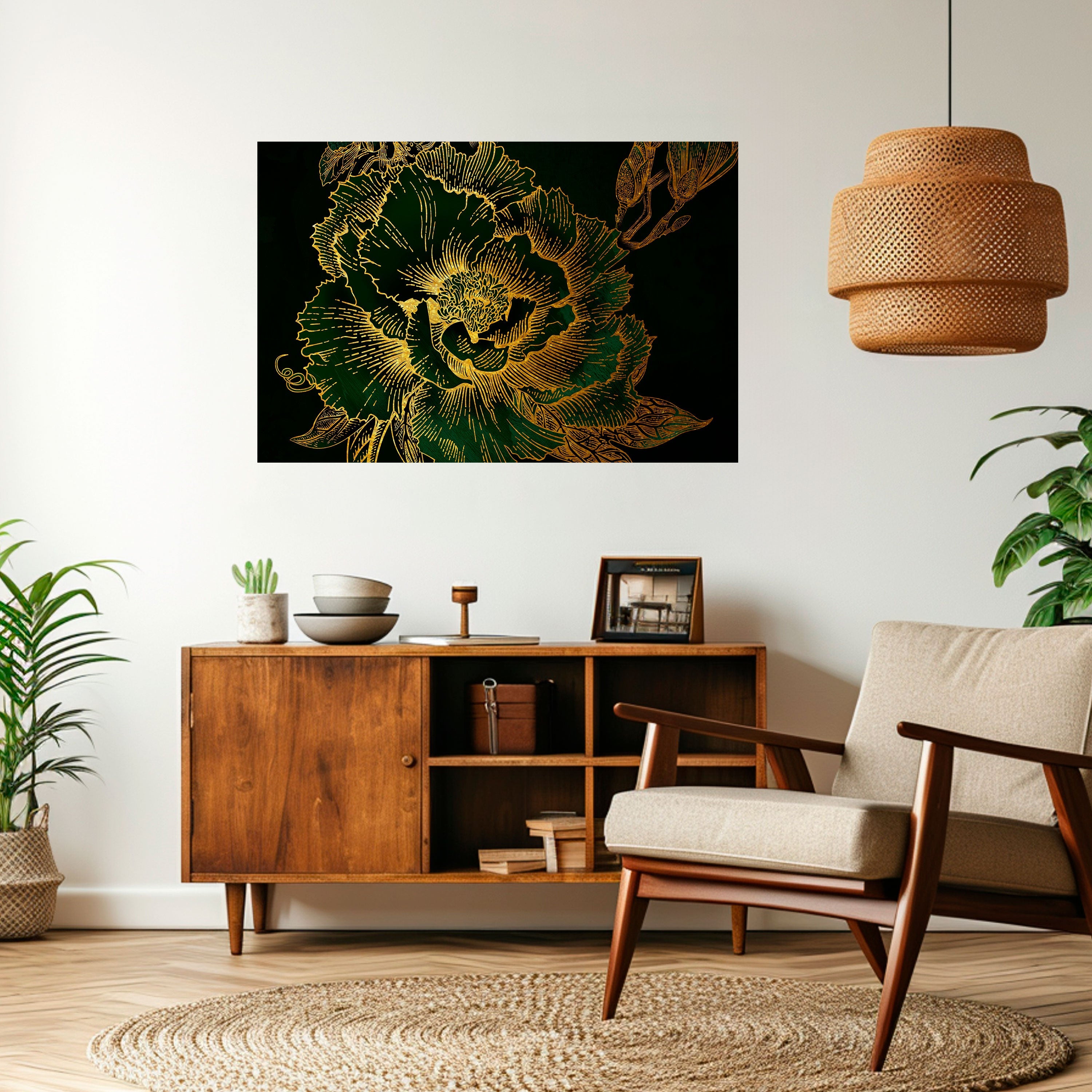 Affiche horizontale autocollante « MINNIGHT FLORAL GLIMMER »