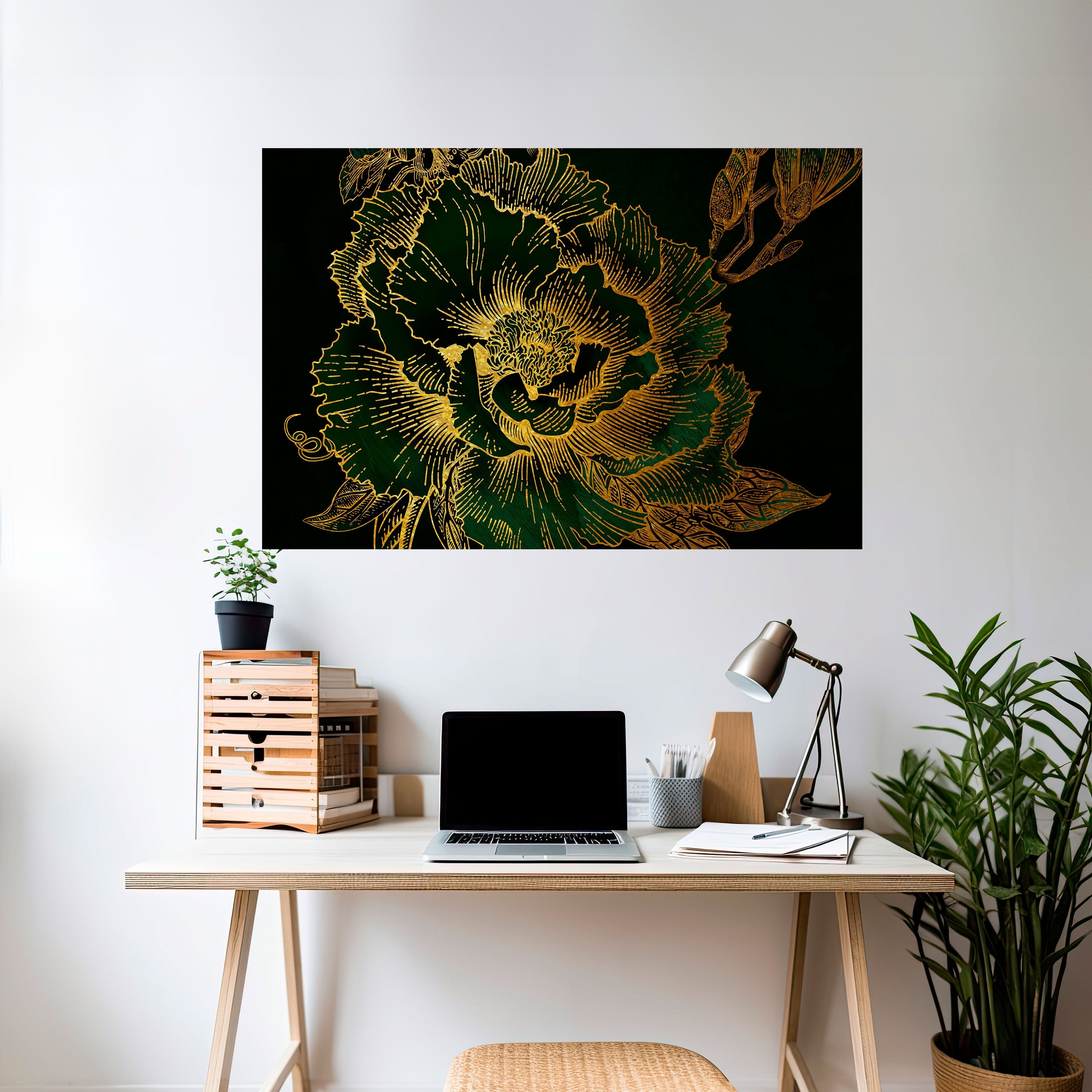 Affiche horizontale autocollante « MINNIGHT FLORAL GLIMMER »