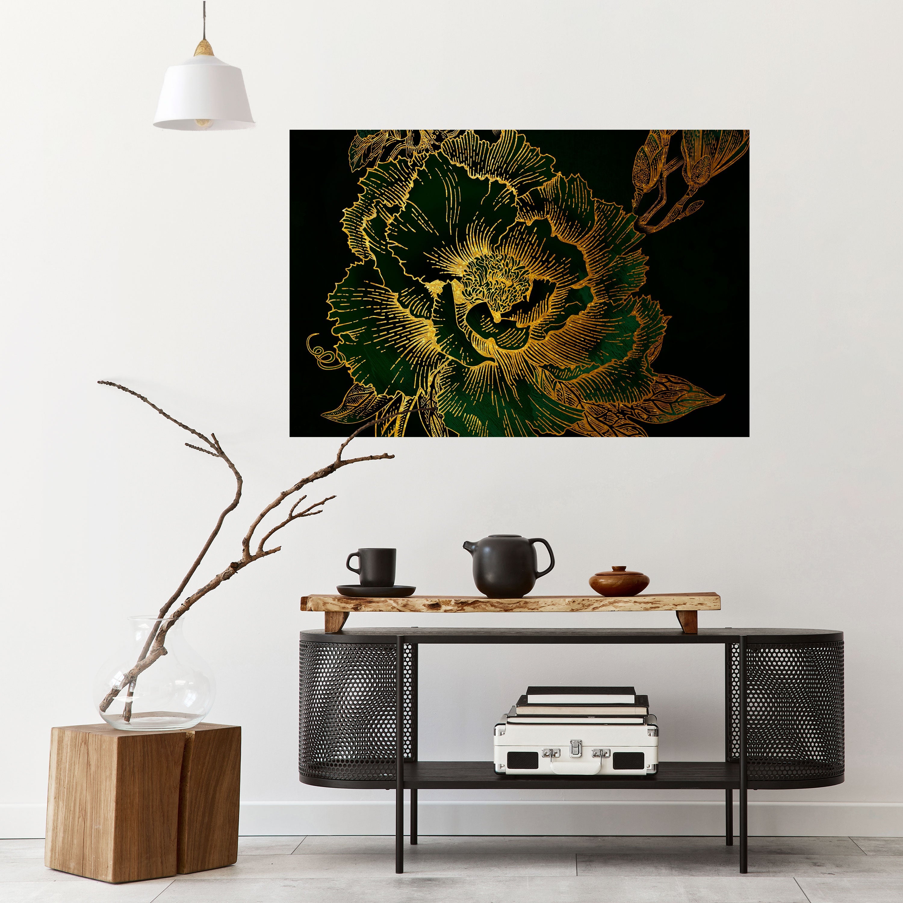 Affiche horizontale autocollante « MINNIGHT FLORAL GLIMMER »