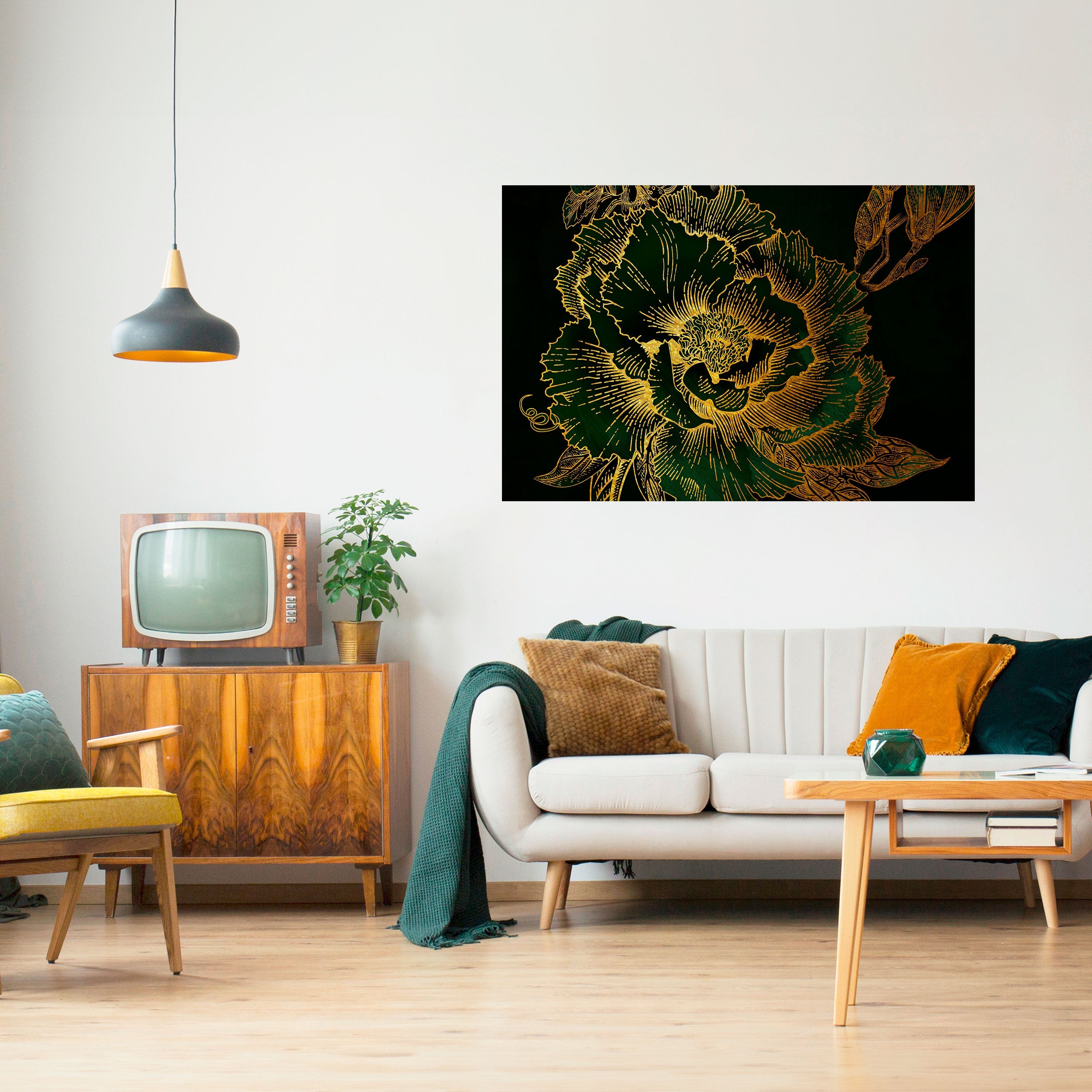 Affiche horizontale autocollante « MINNIGHT FLORAL GLIMMER »