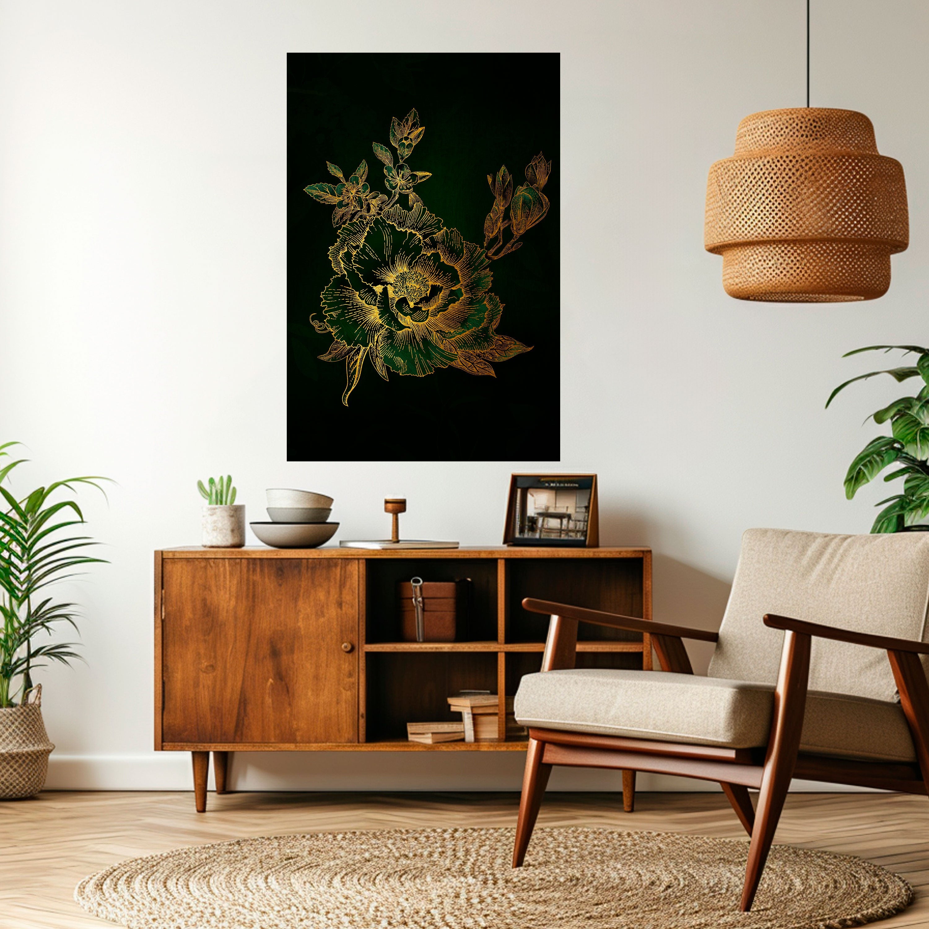 Affiche verticale autocollante « MINNIGHT FLORAL GLIMMER »