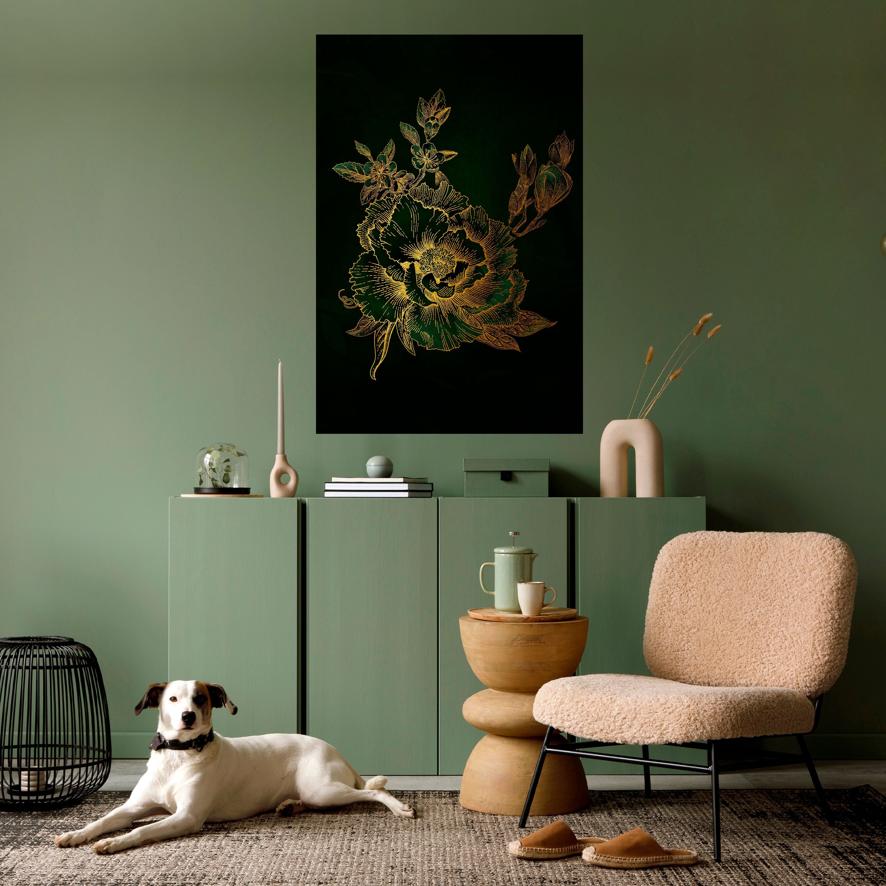 Affiche verticale autocollante « MINNIGHT FLORAL GLIMMER »