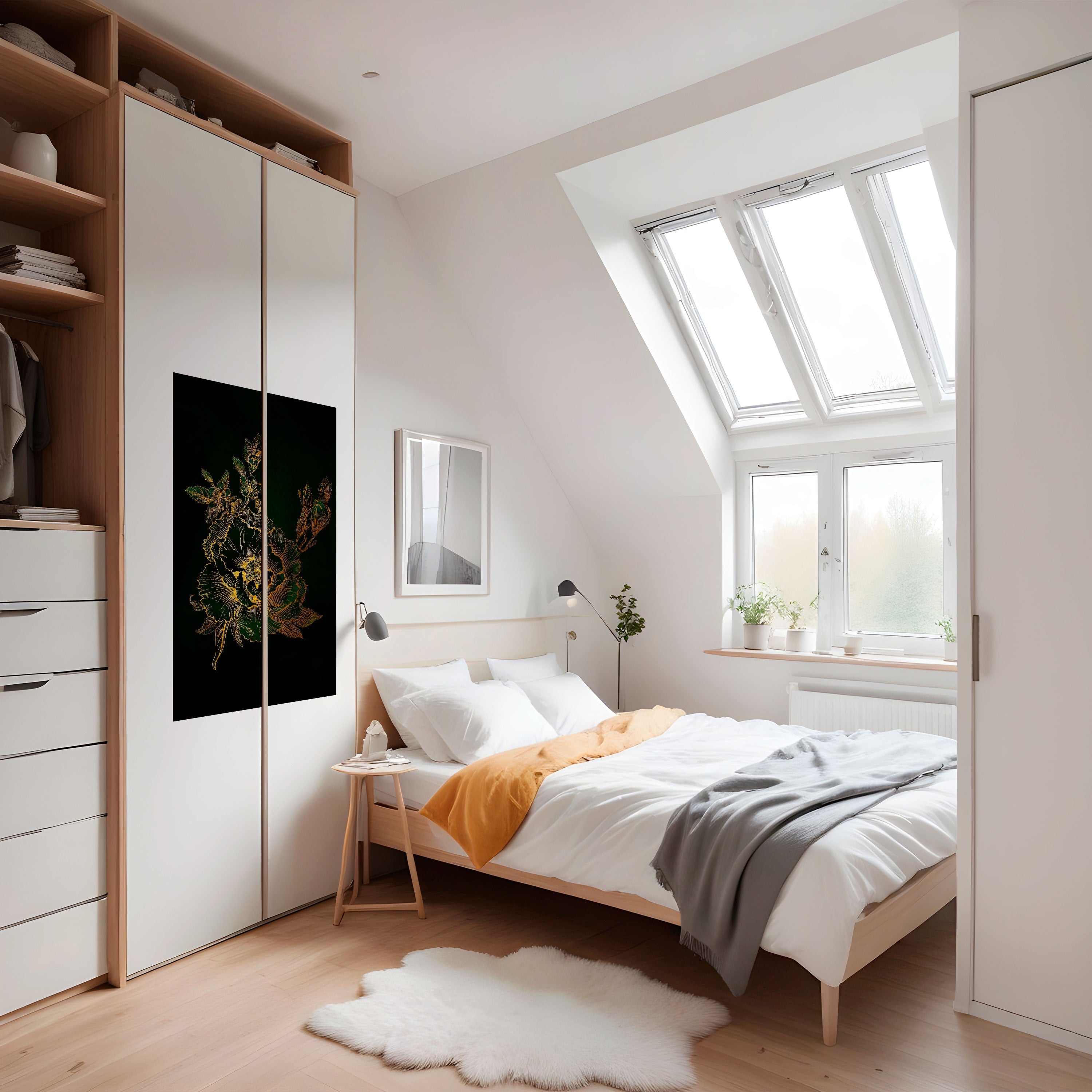 Affiche verticale autocollante « MINNIGHT FLORAL GLIMMER »