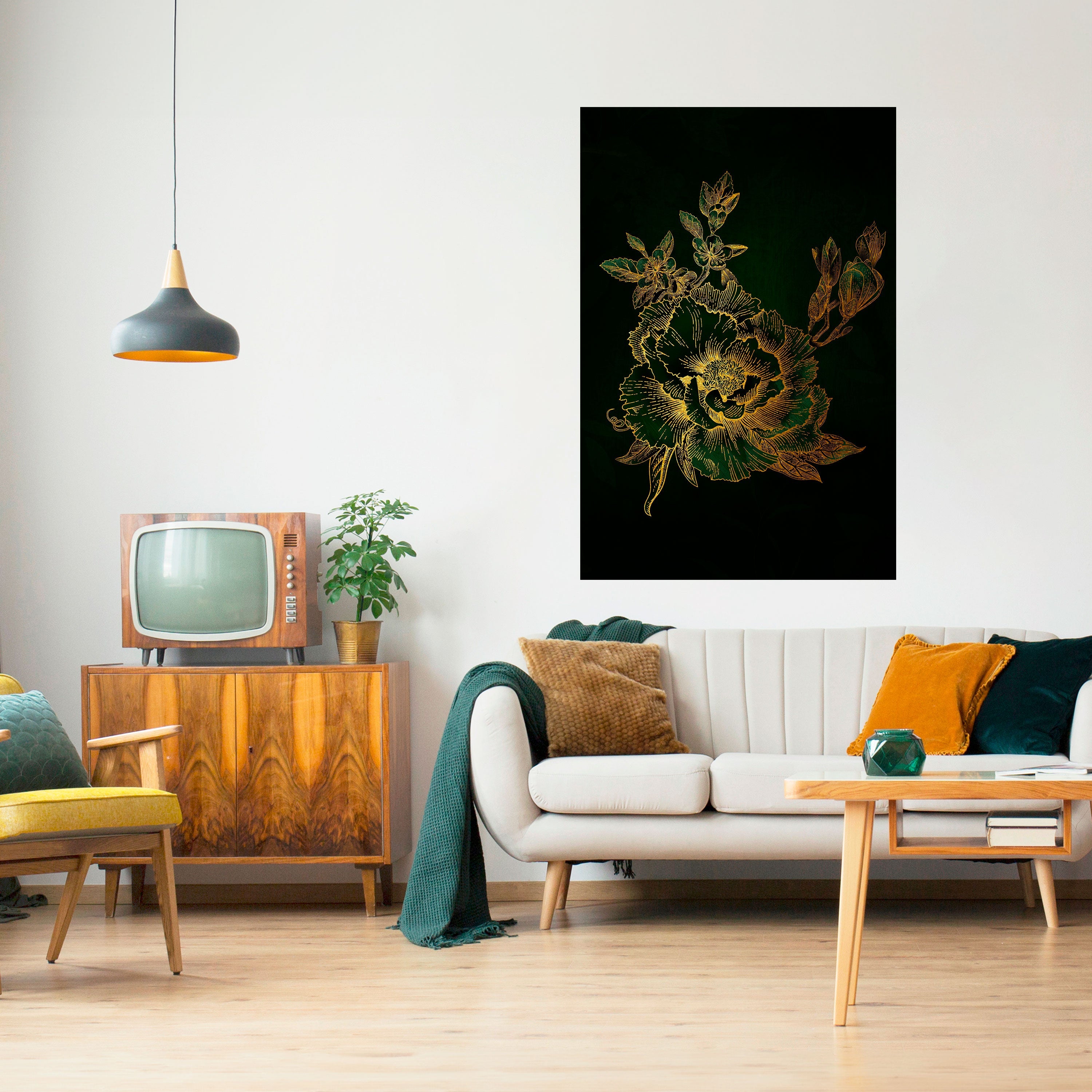 Affiche verticale autocollante « MINNIGHT FLORAL GLIMMER »