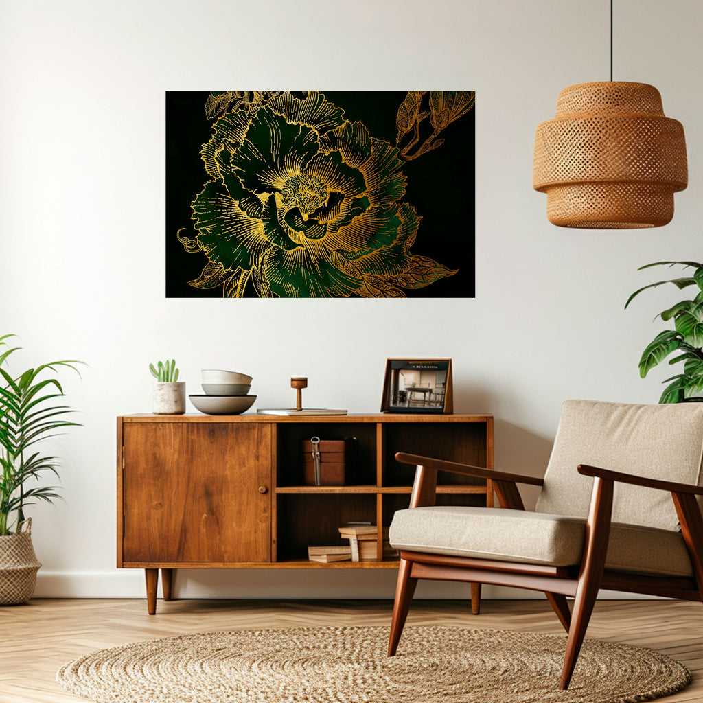 Affiche horizontale autocollante « MINNIGHT FLORAL GLIMMER »