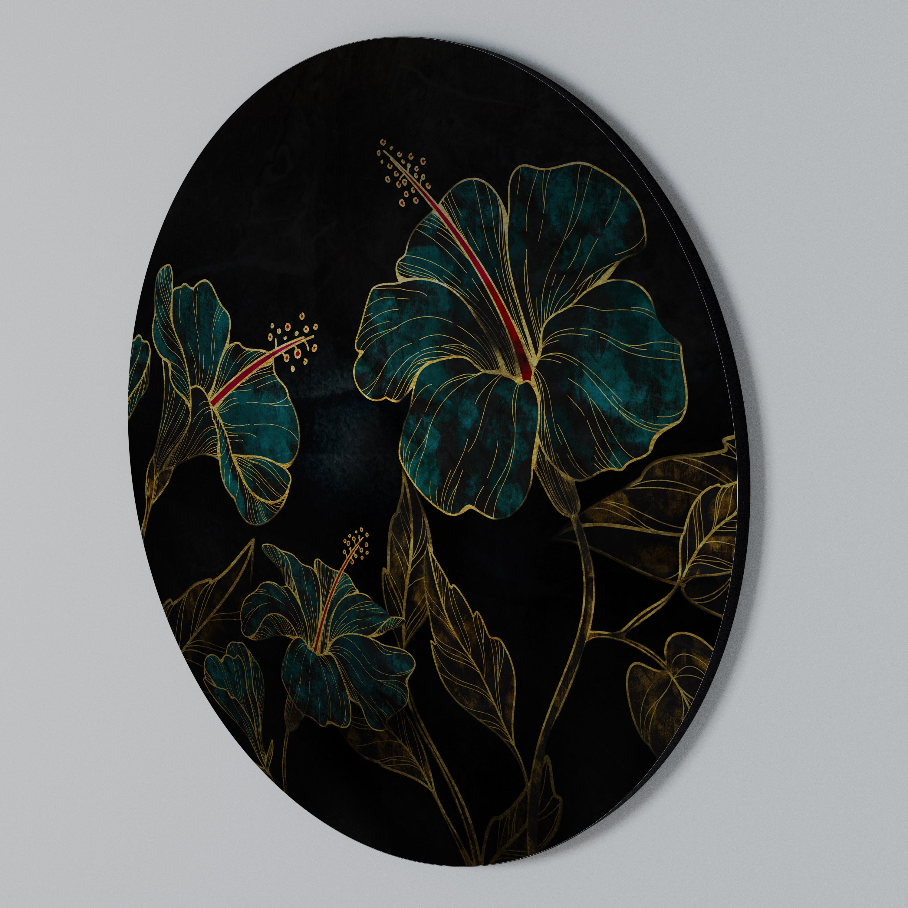 EMBERED BLOOM Round Wall Art