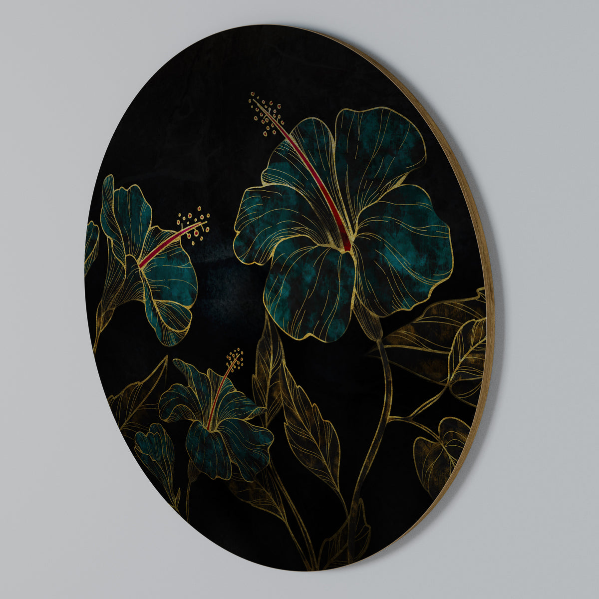 EMBERED BLOOM Round Wall Art