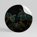 EMBERED BLOOM Peel and Stick Round Sticker