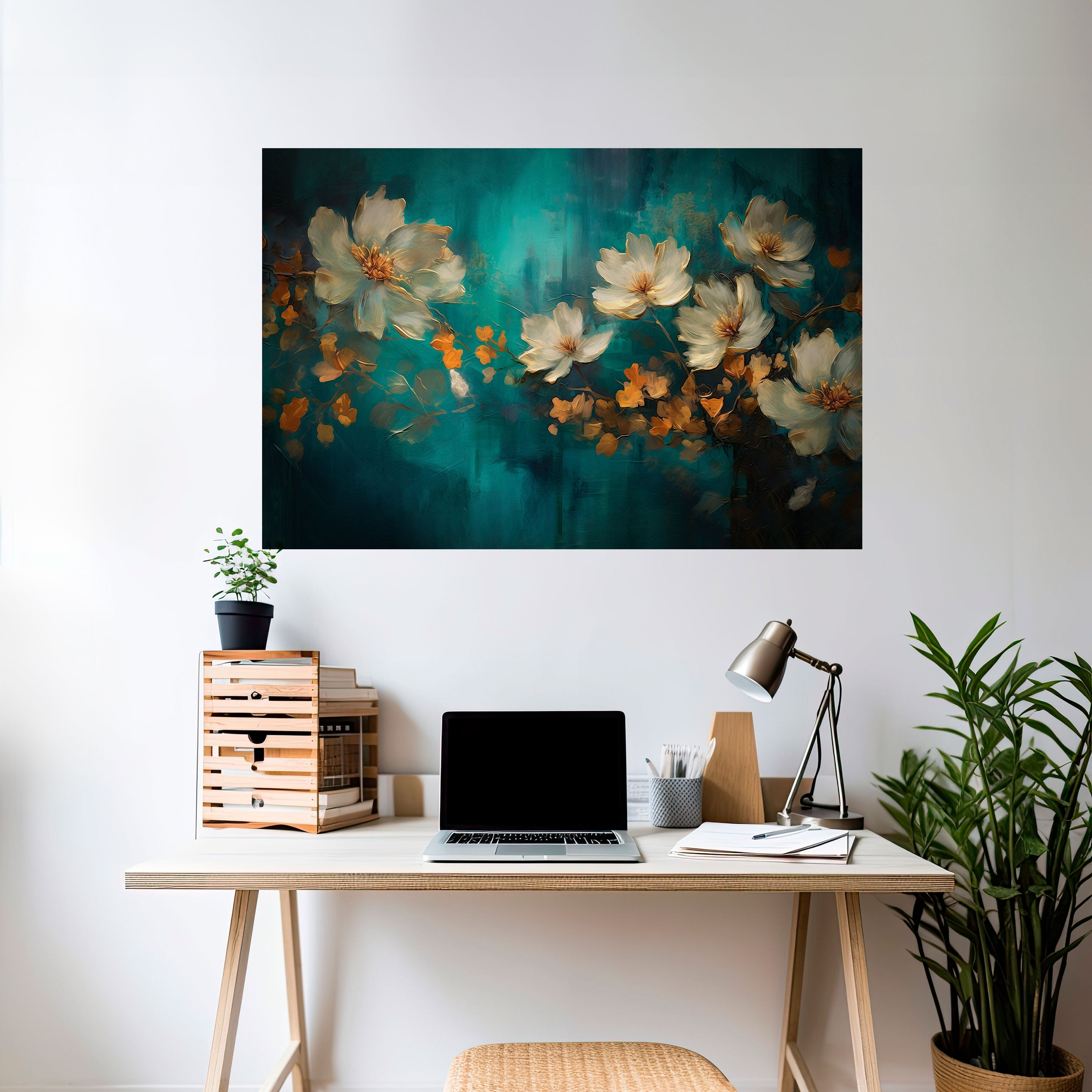 Affiche horizontale autocollante « TRANQUIL GARDEN MUSE »