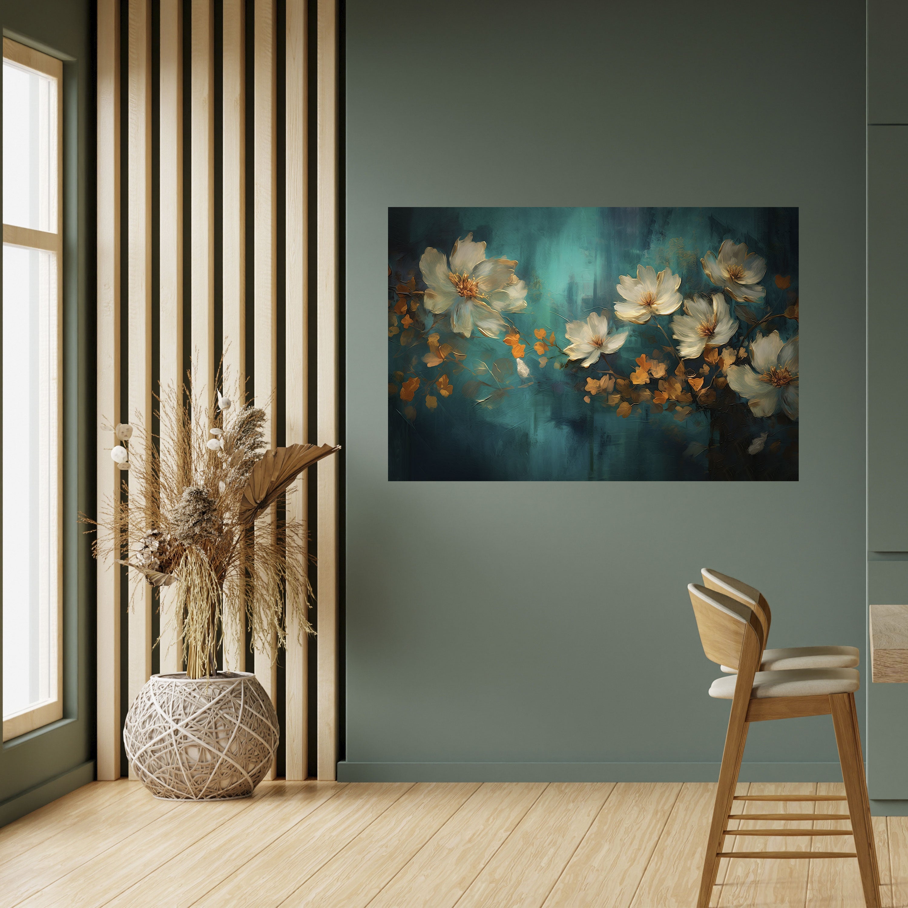 Affiche horizontale autocollante « TRANQUIL GARDEN MUSE »