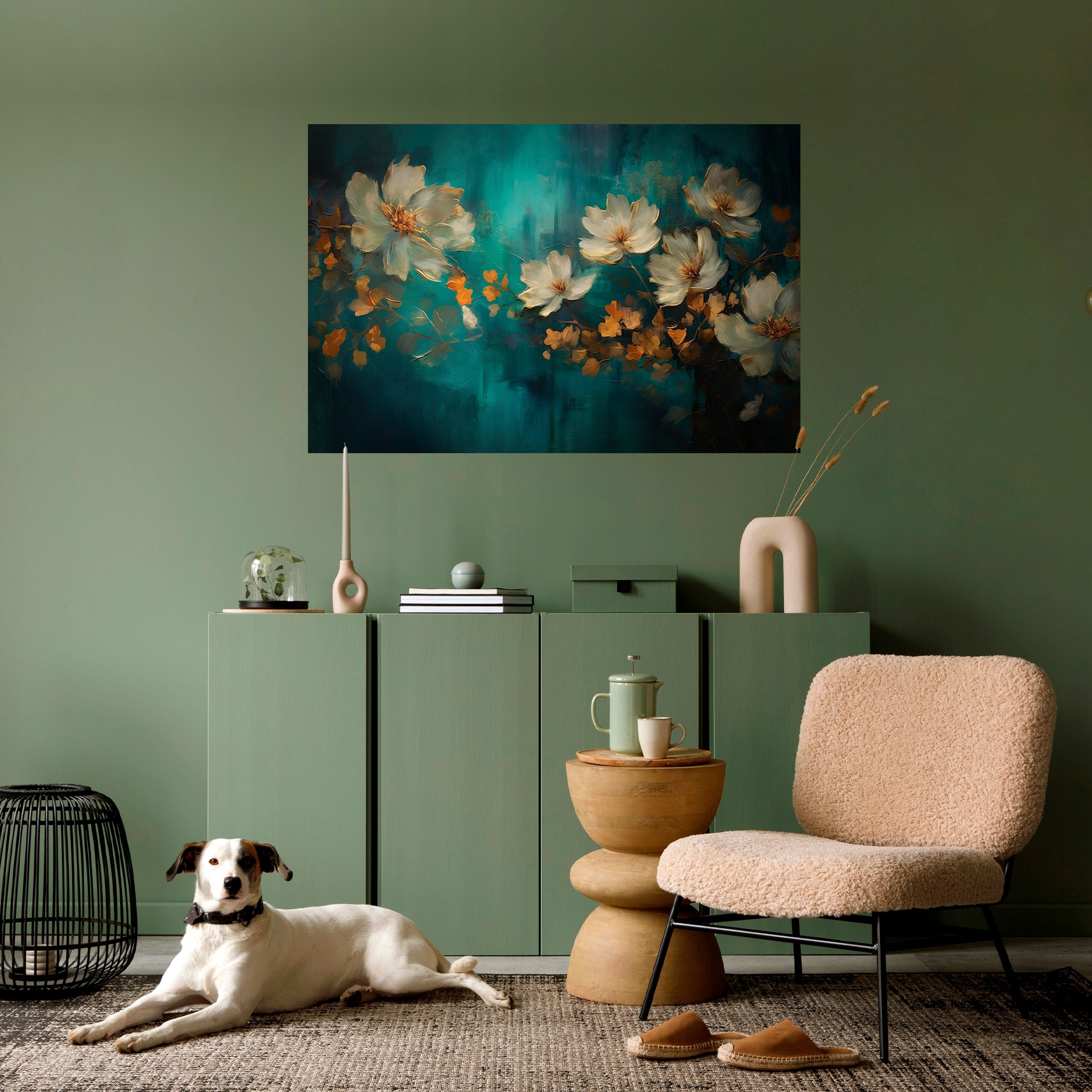 Affiche horizontale autocollante « TRANQUIL GARDEN MUSE »