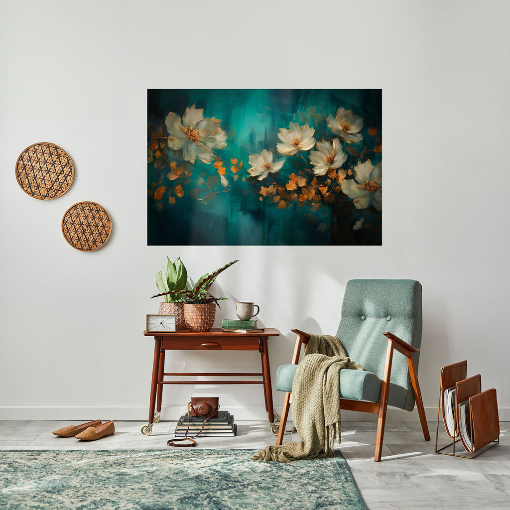 Affiche horizontale autocollante « TRANQUIL GARDEN MUSE »