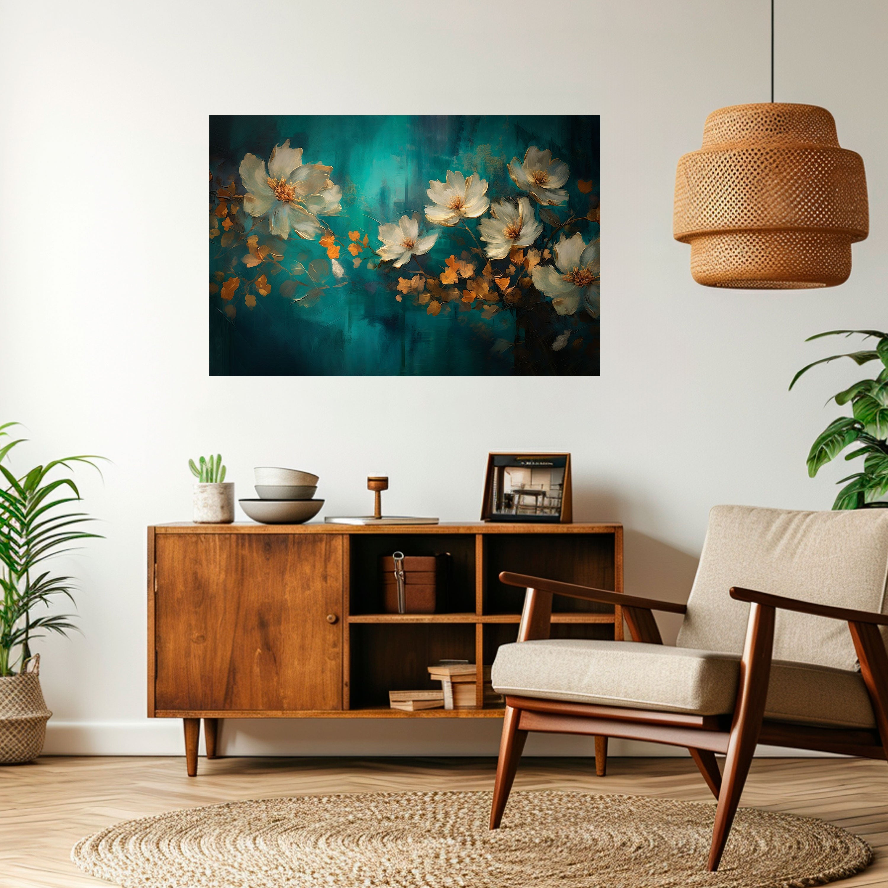 Affiche horizontale autocollante « TRANQUIL GARDEN MUSE »