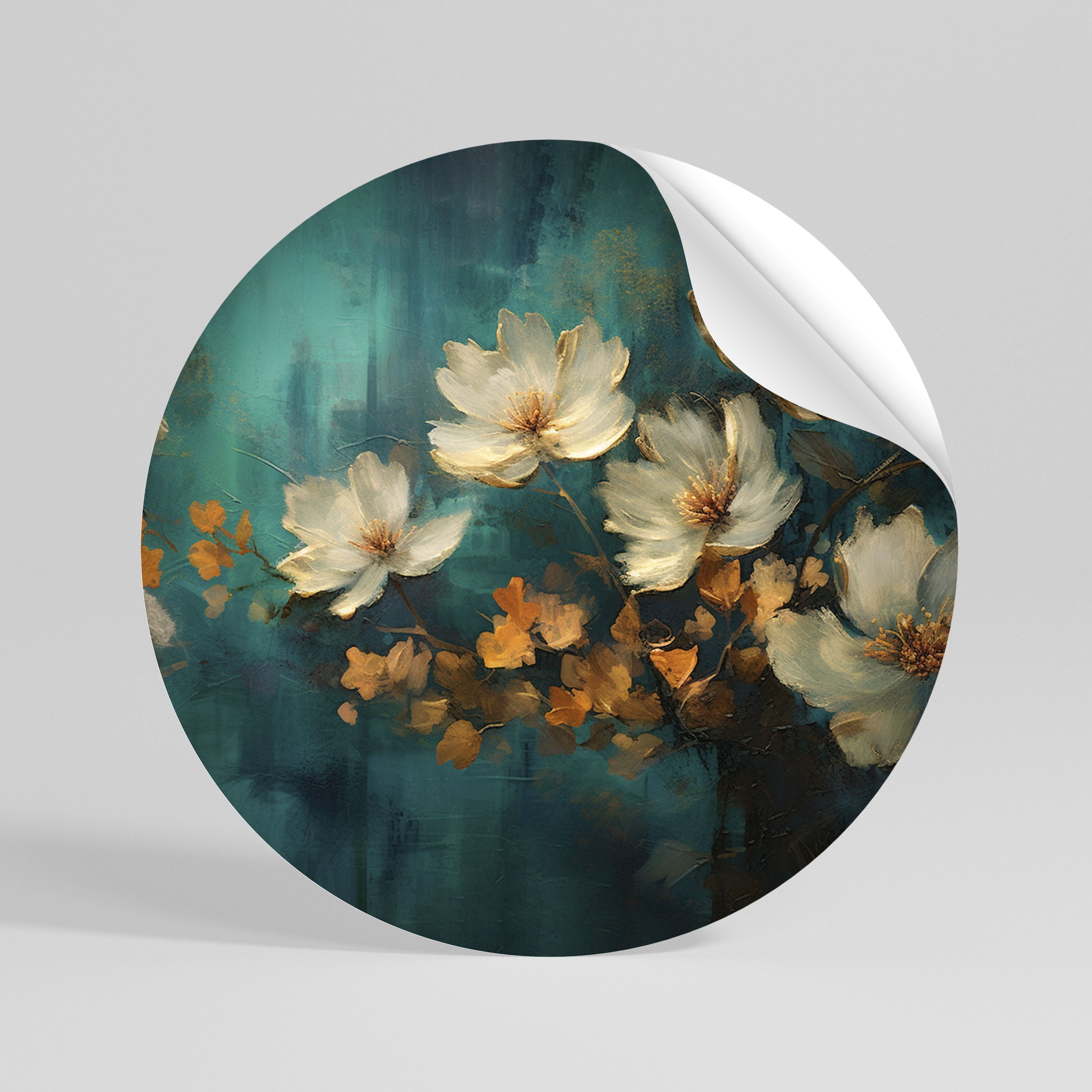 TRANQUIL GARDEN MUSE Peel and Stick Round Sticker