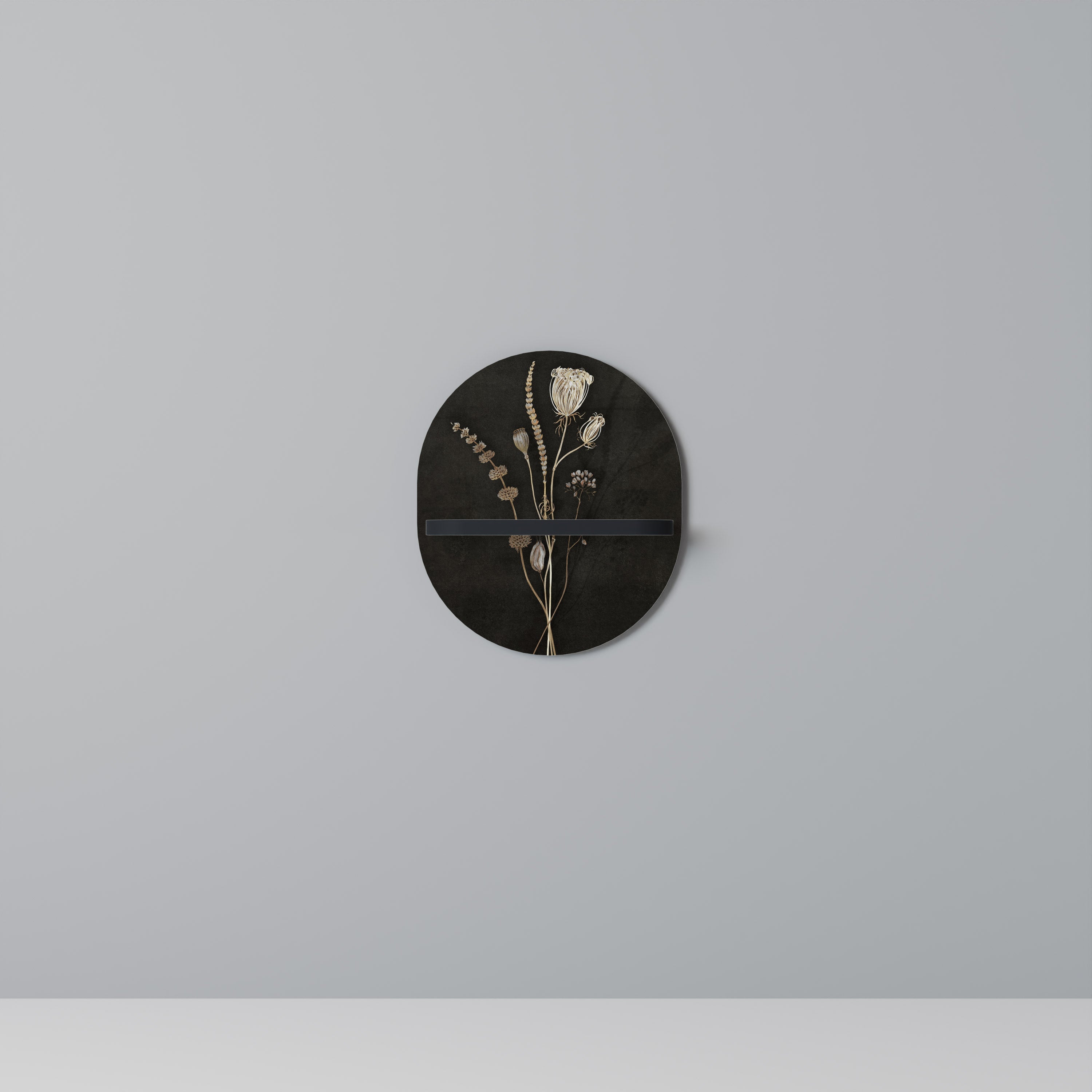 MEADOW ART. Étagère ovale en finition noire