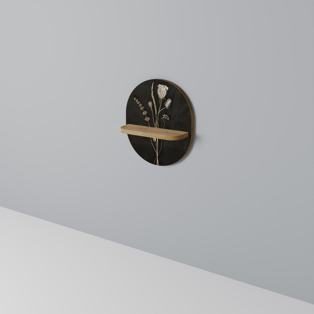 MEADOW ART. Étagère ovale effet chêne