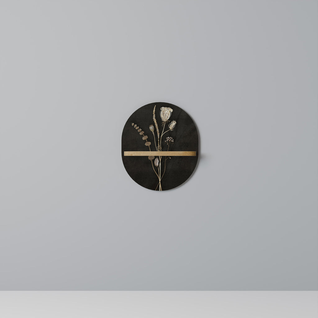 MEADOW ART. Étagère ovale effet chêne