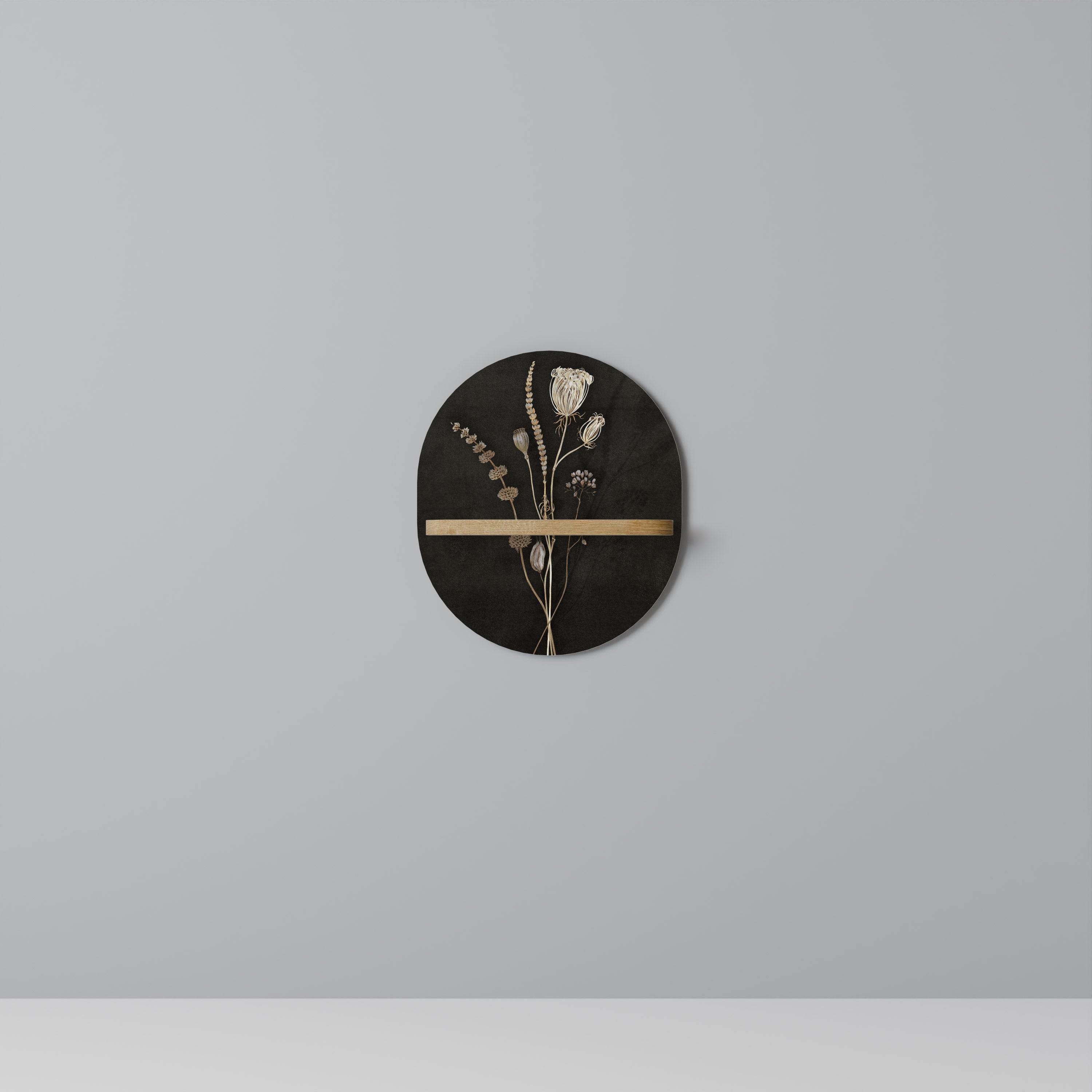 MEADOW ART. Étagère ovale effet chêne