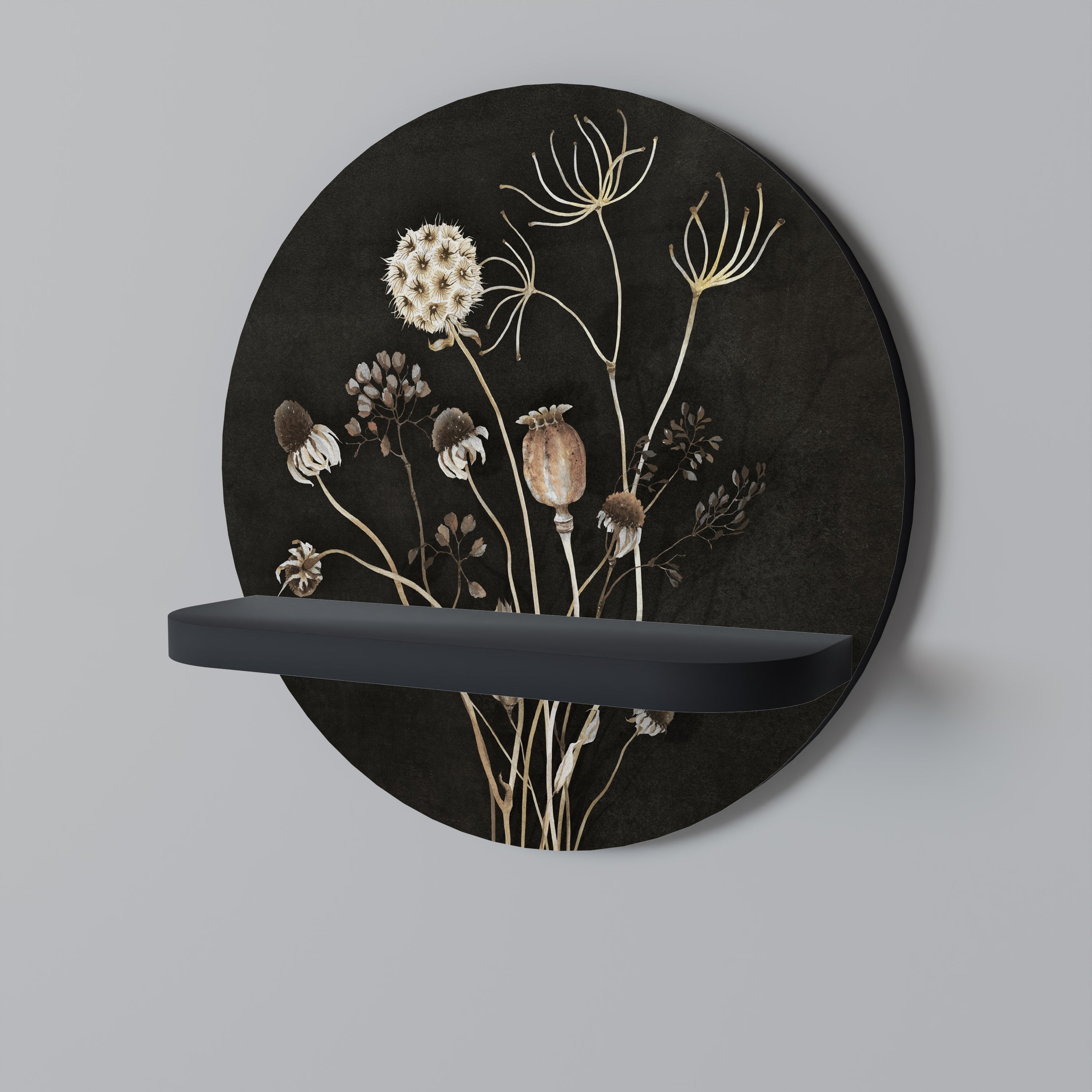 Étagère ronde MEADOW SHADES en finition noire