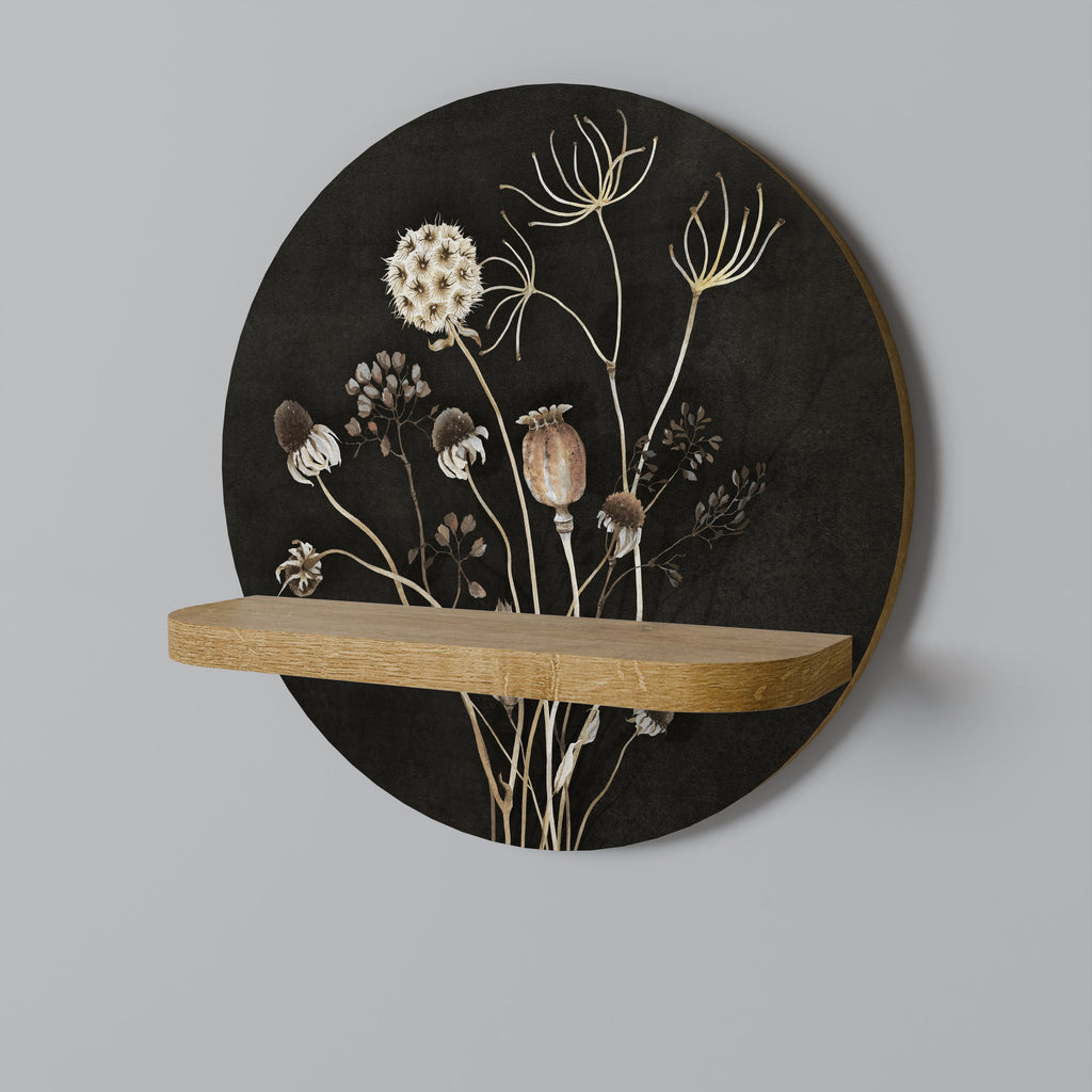 Étagère d'art ronde MEADOW SHADES effet chêne