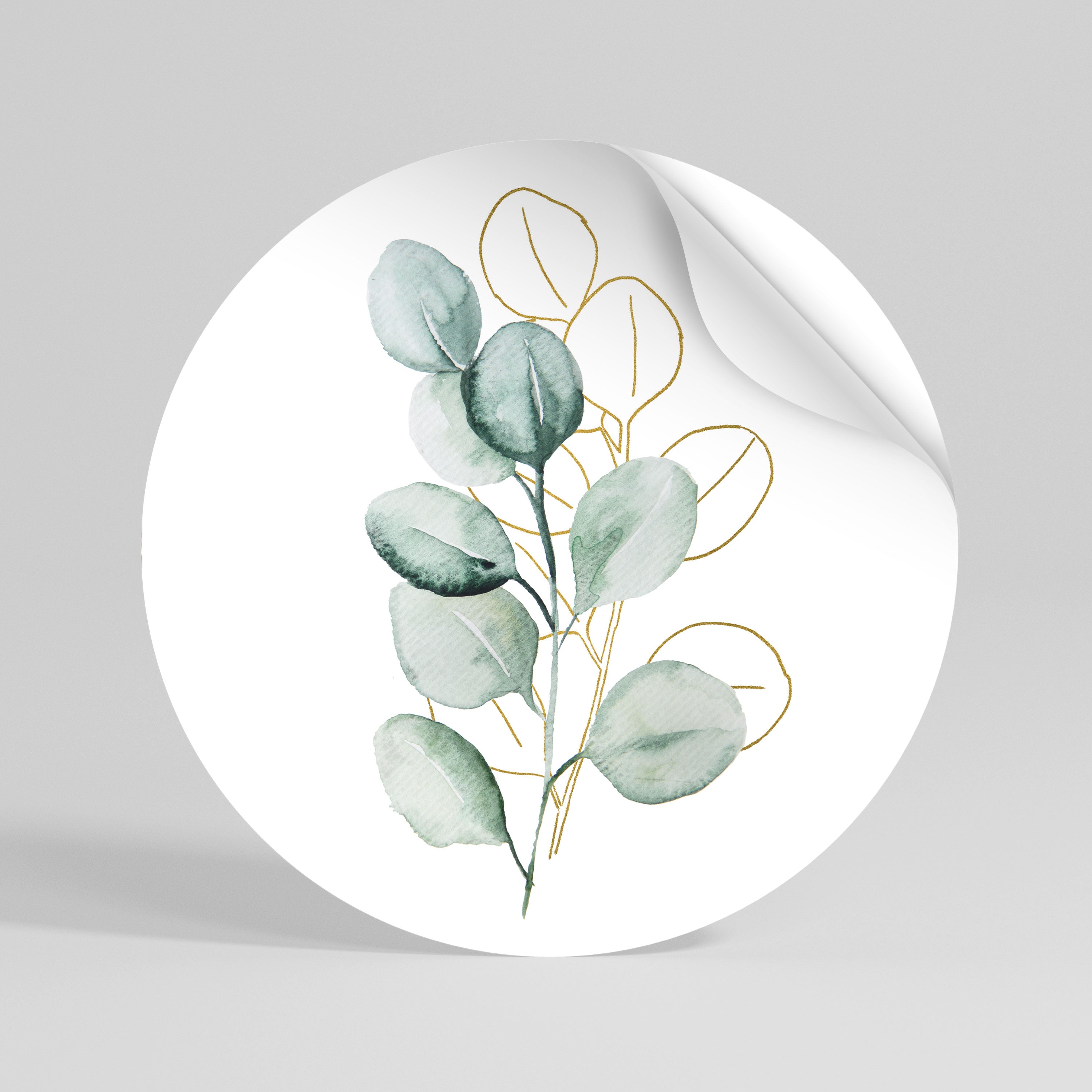 SILHOUETTES IN SOFT WATERS Peel and Stick Round Sticker