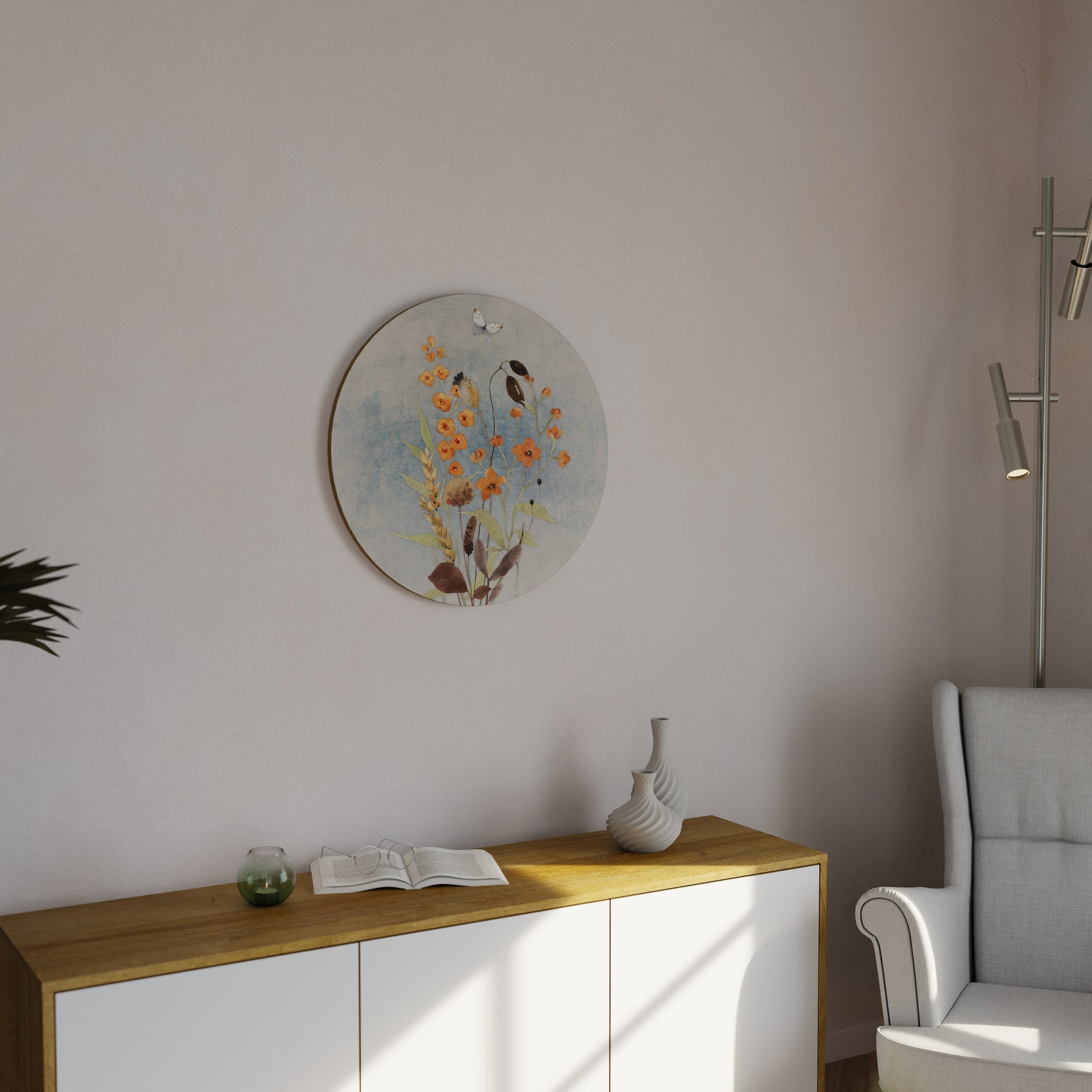 WHISPERS OF WILDFLOWERS Round Wall Art