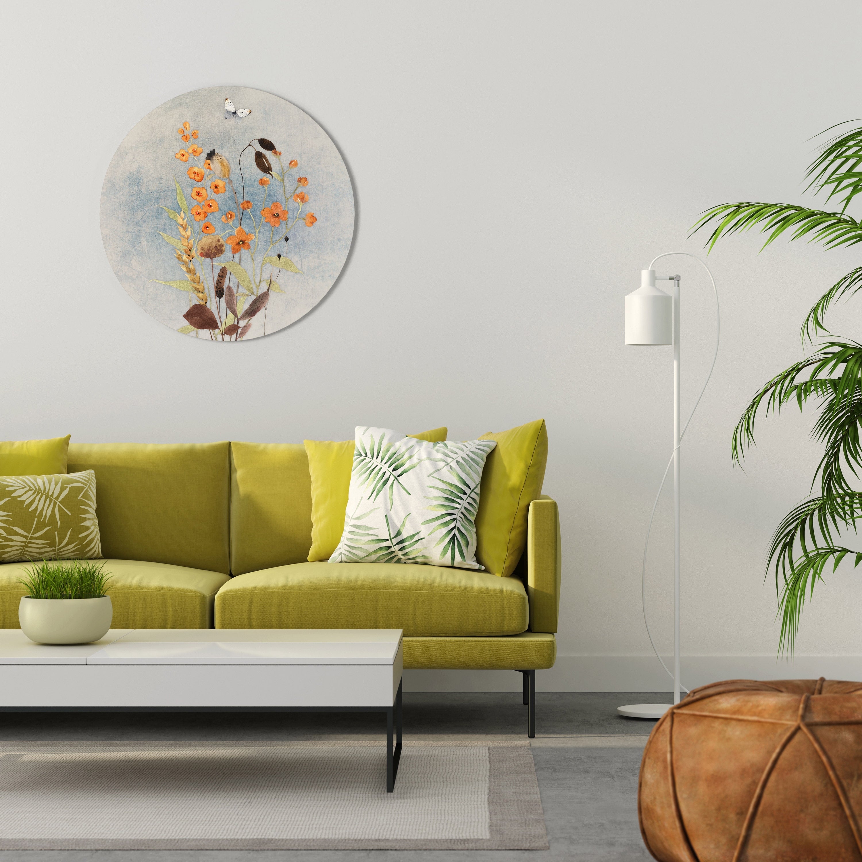 Murmures de fleurs sauvages - Décoration murale ronde