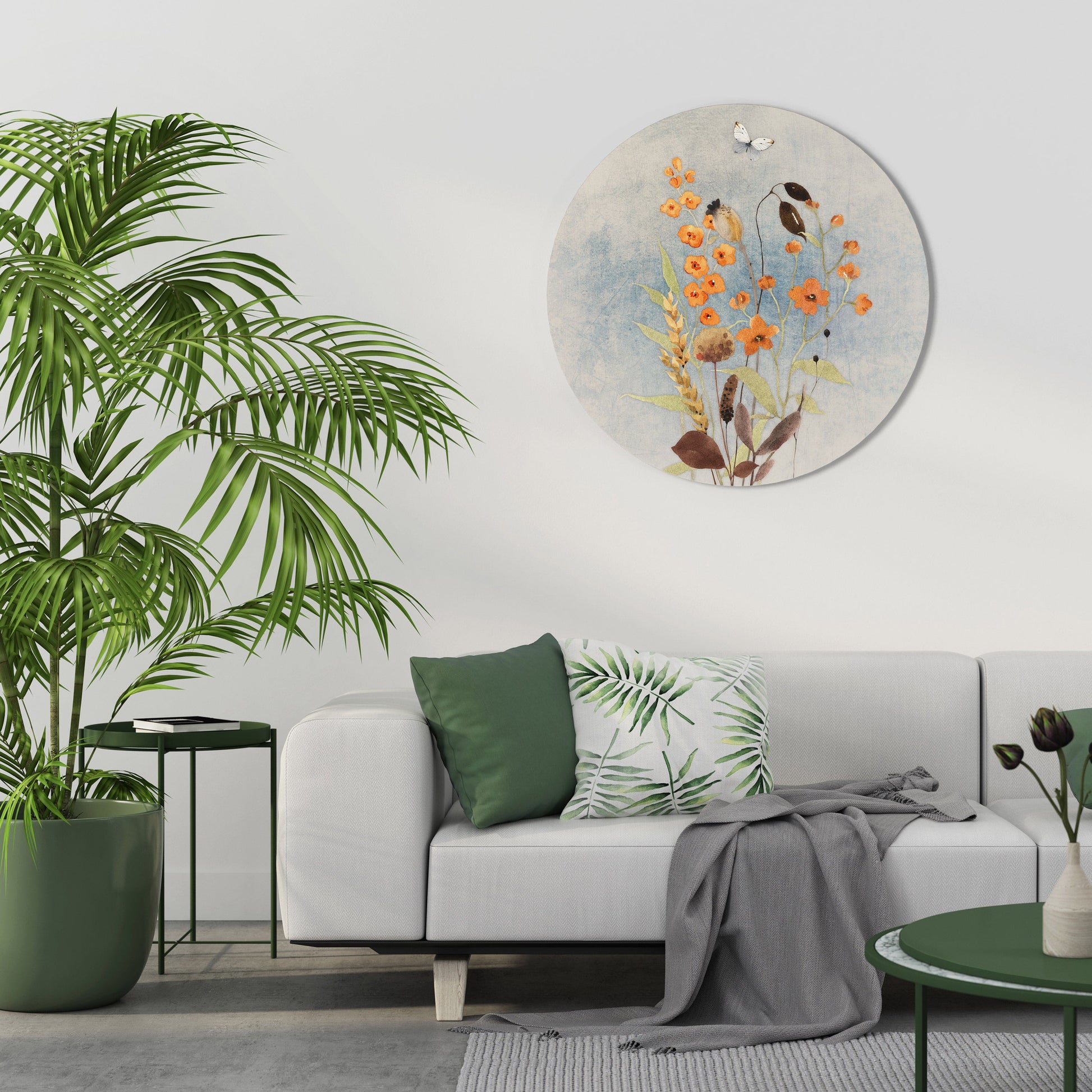 WHISPERS OF WILDFLOWERS Round Wall Art