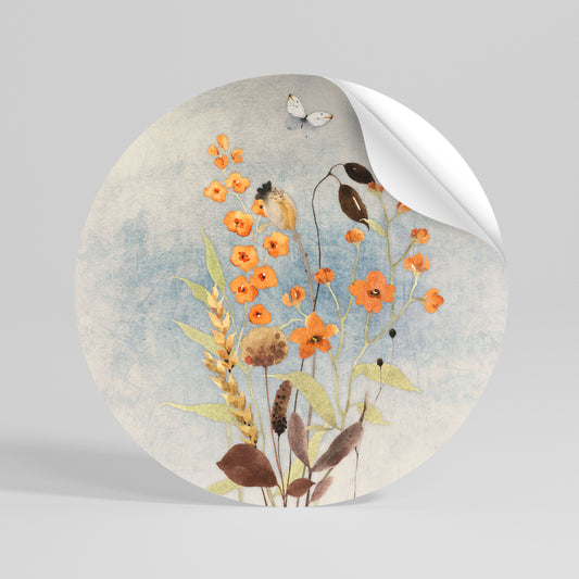 WHISPERS OF WILDFLOWERS Peel and Stick Round Sticker
