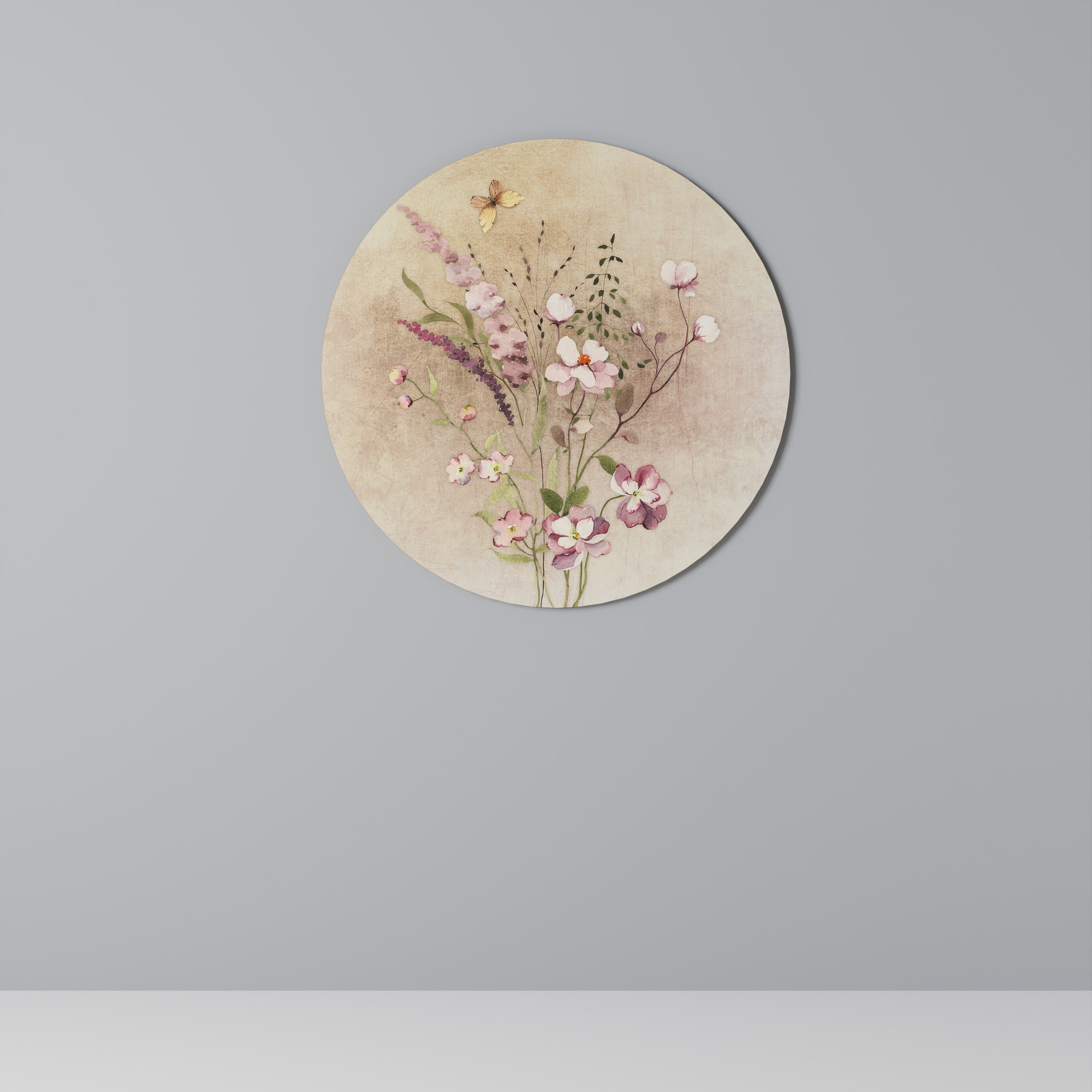Rêverie fleurie, décoration murale ronde