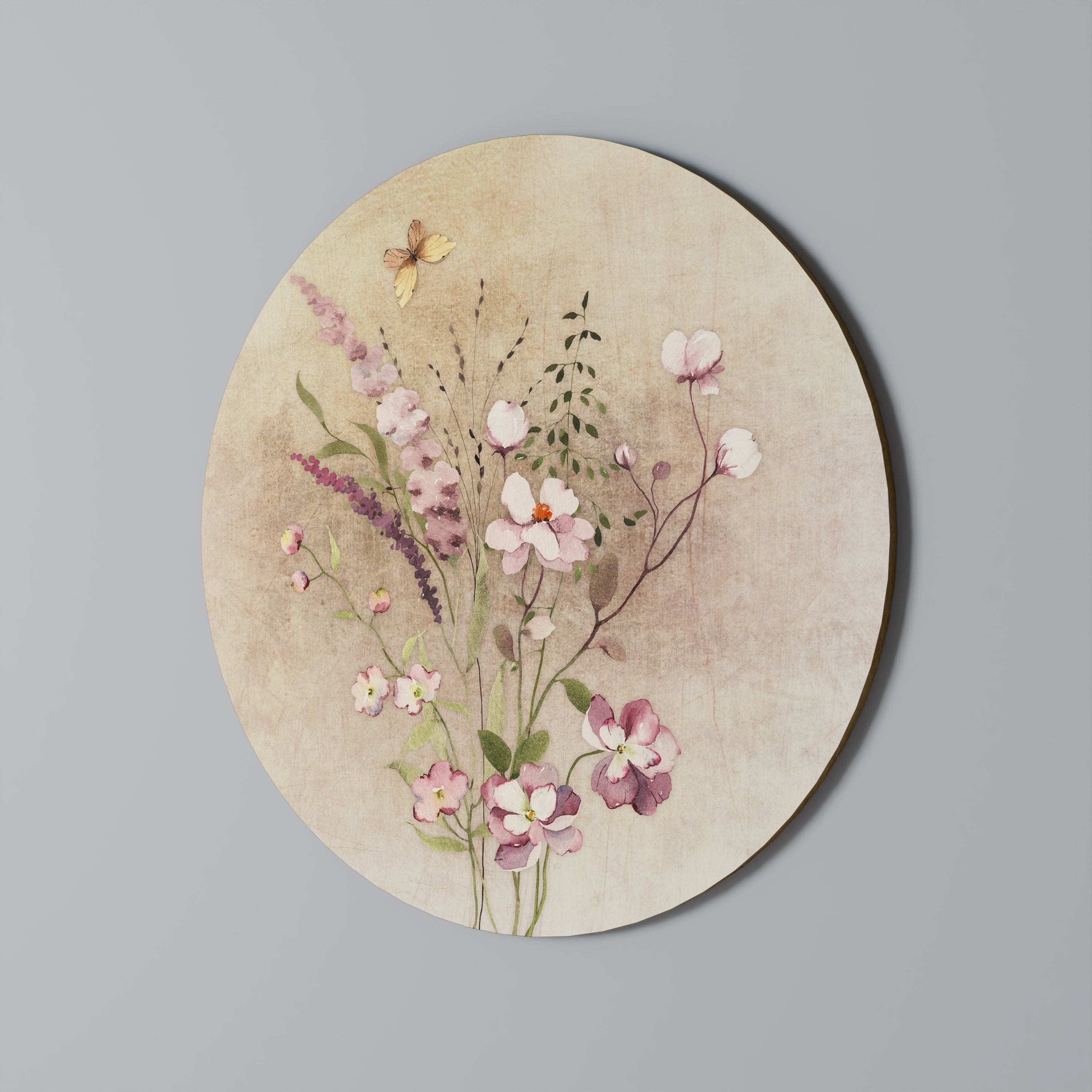 Rêverie fleurie, décoration murale ronde