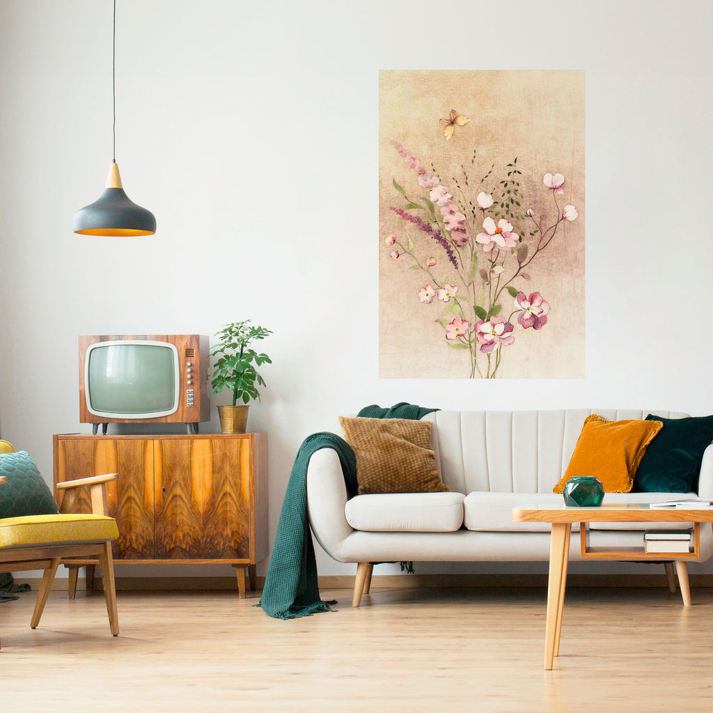 Affiche verticale autocollante « RÊVERIE FLEURIE »