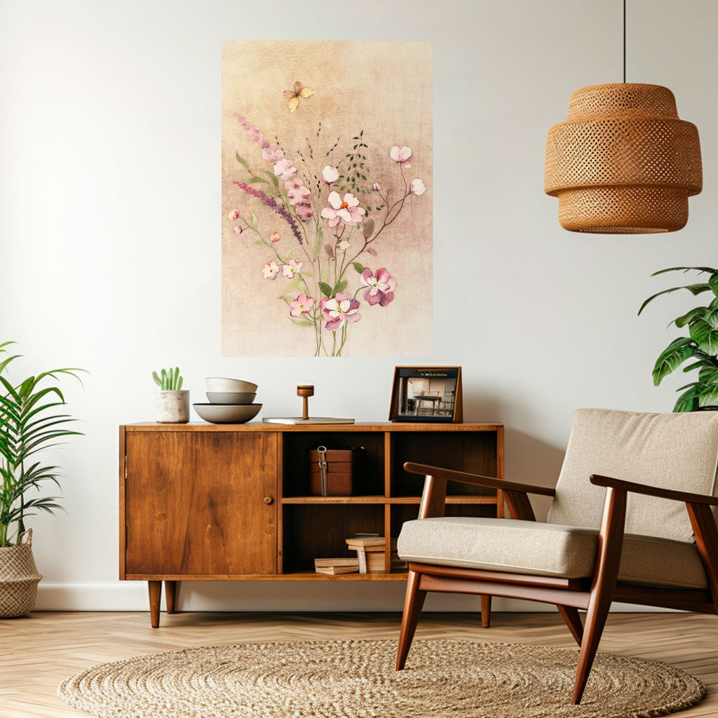 Affiche verticale autocollante « RÊVERIE FLEURIE »