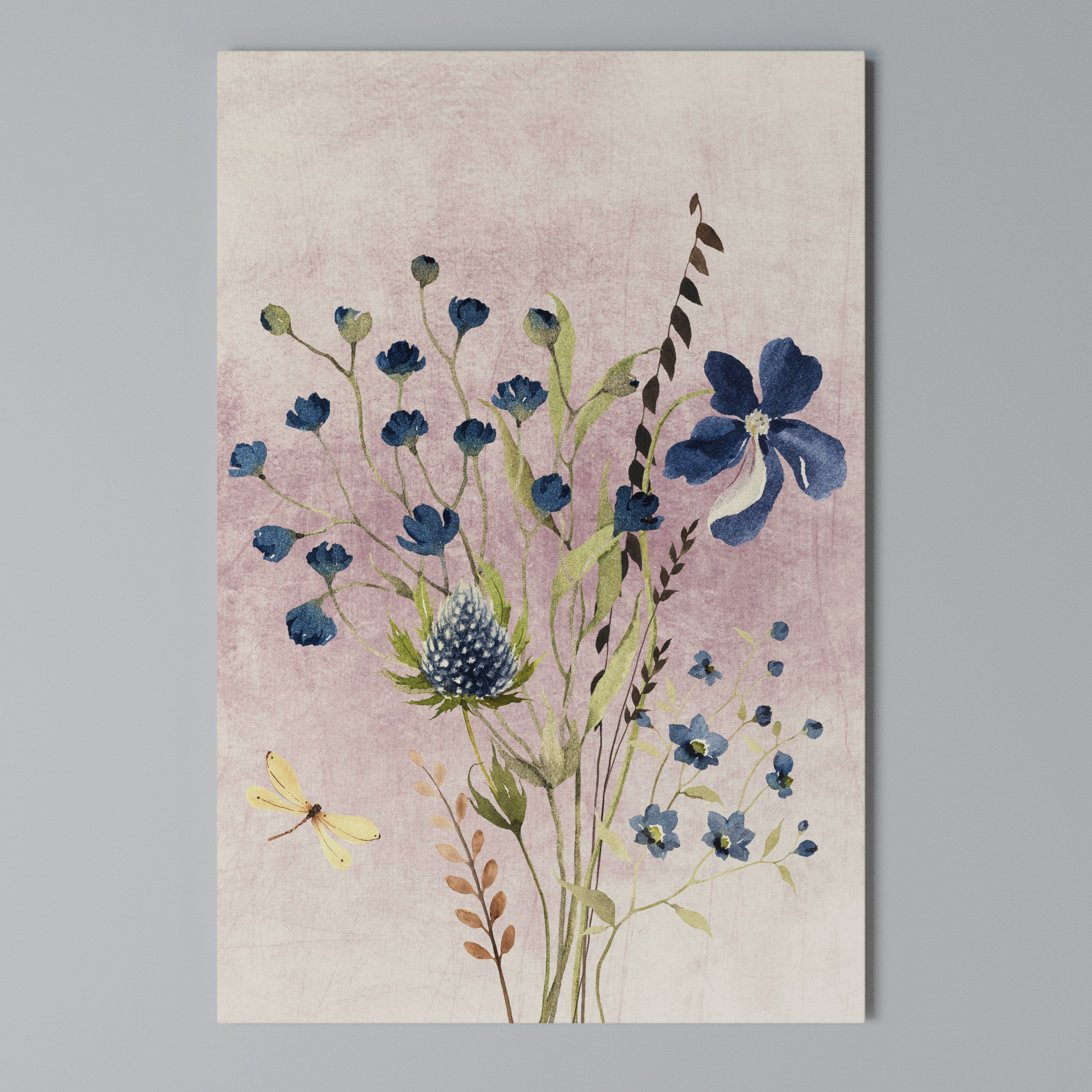 CORNFLOWER REVERIE Vertical Canvas Print