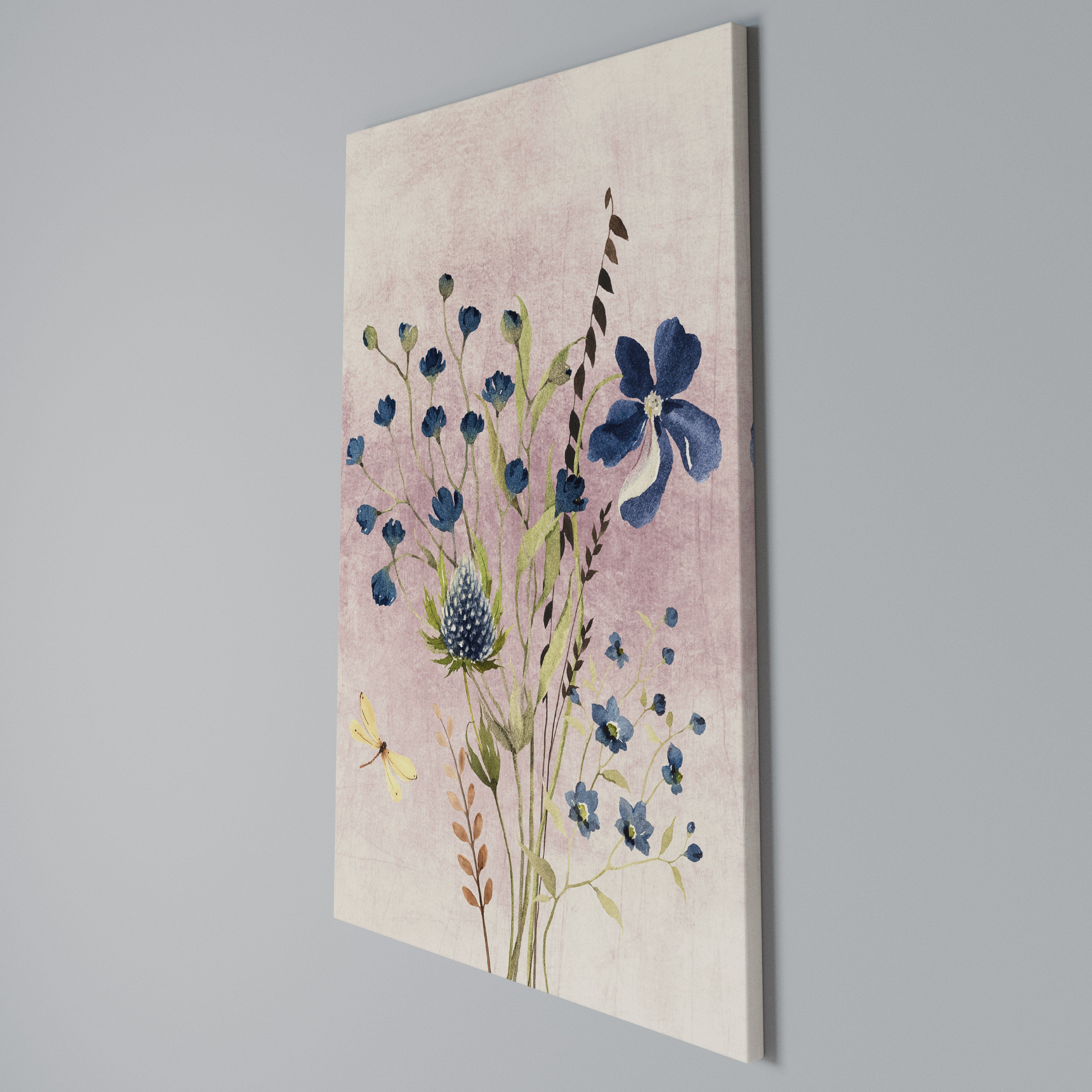 CORNFLOWER REVERIE Vertical Canvas Print