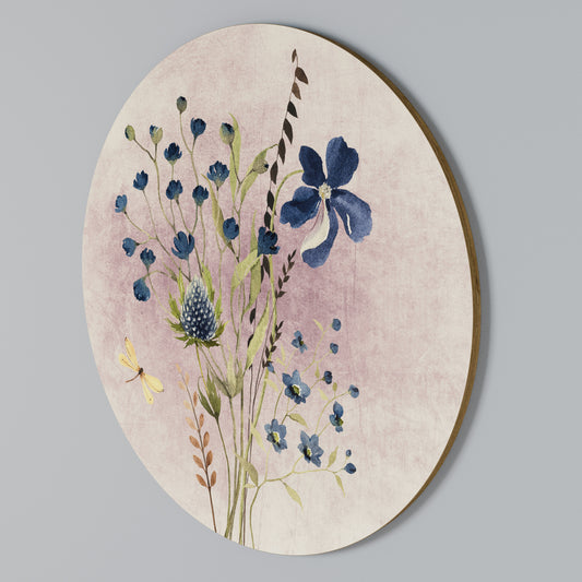 CORNFLOWER REVERIE Round Wall Art